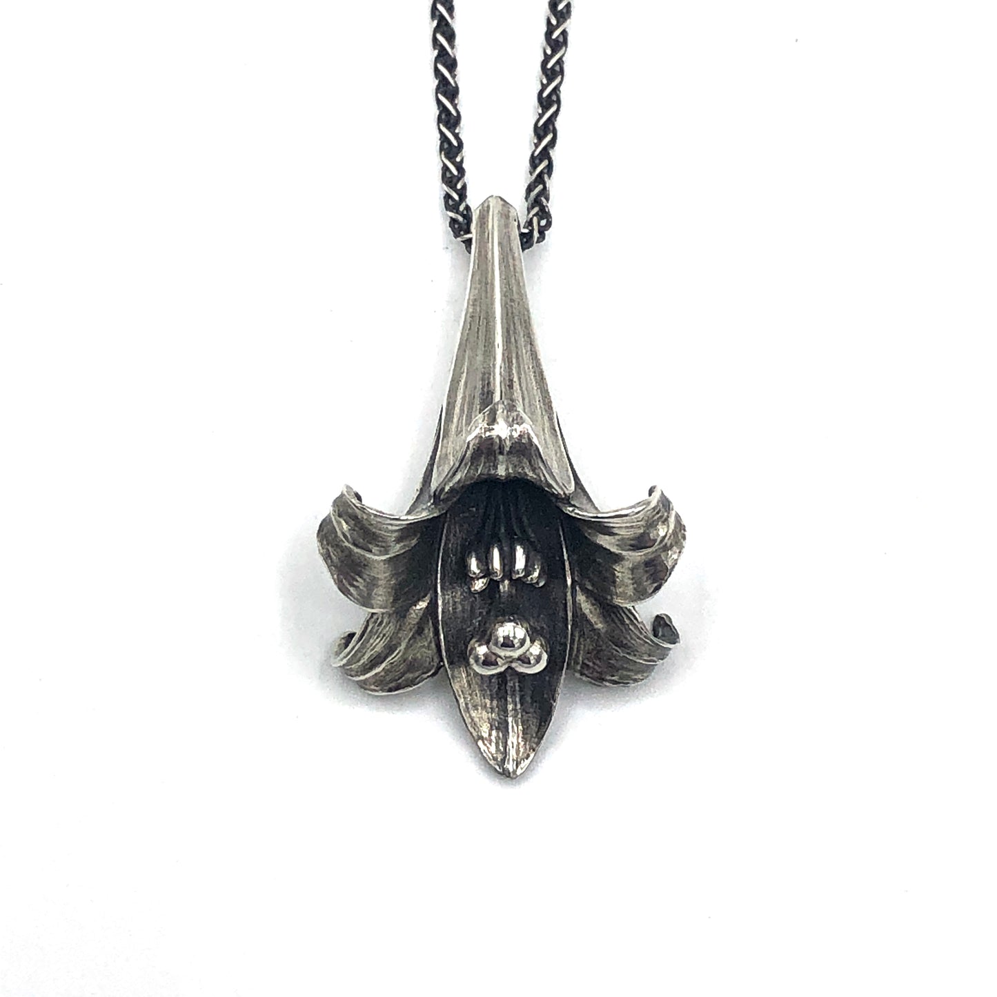 Lily Flower Sterling Silver Necklace
