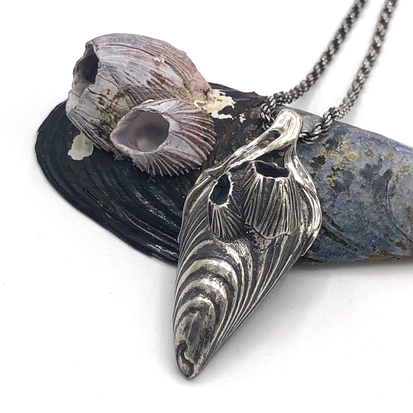 Mussel & Barnacles Sterling Silver Necklace