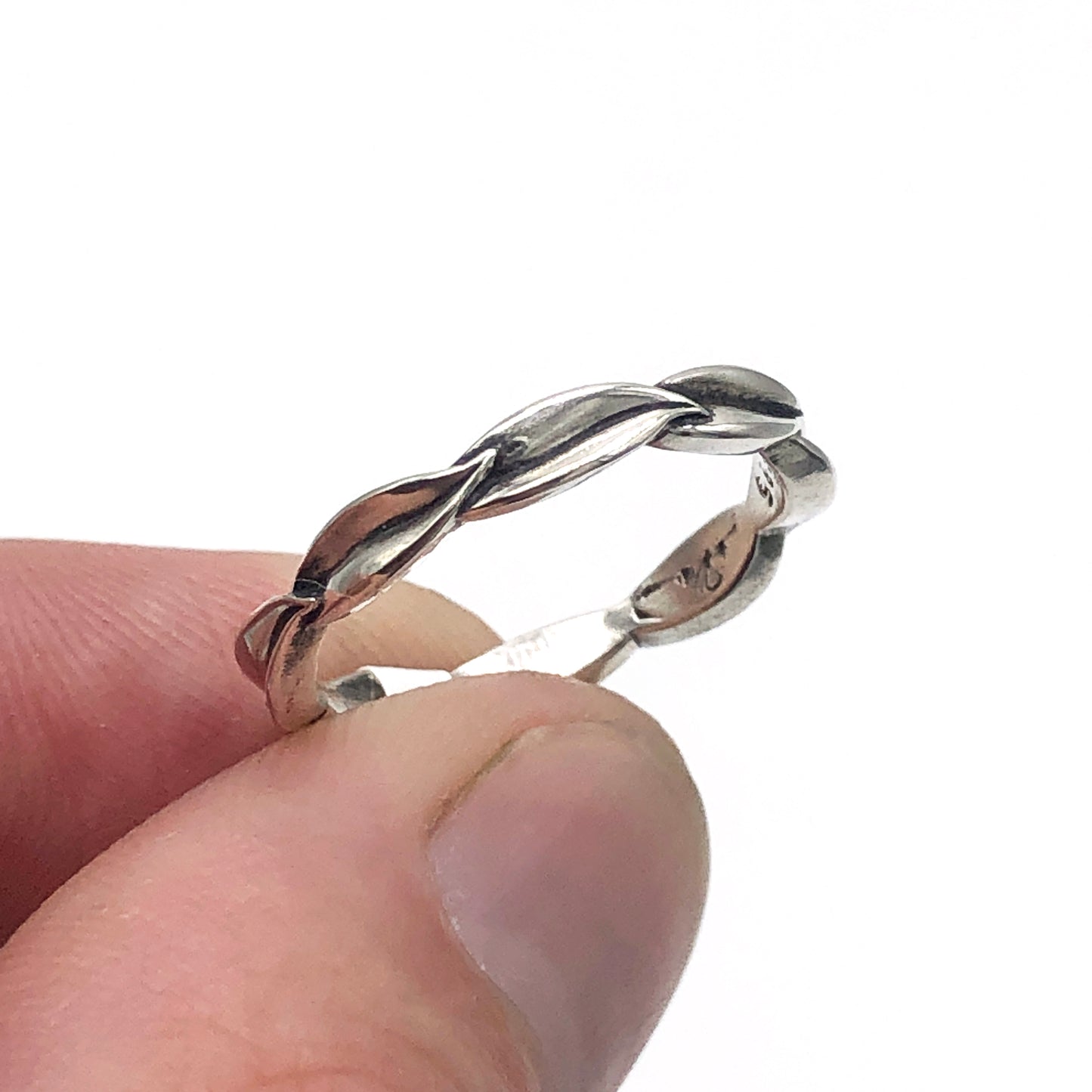 sterling silver leaf ring