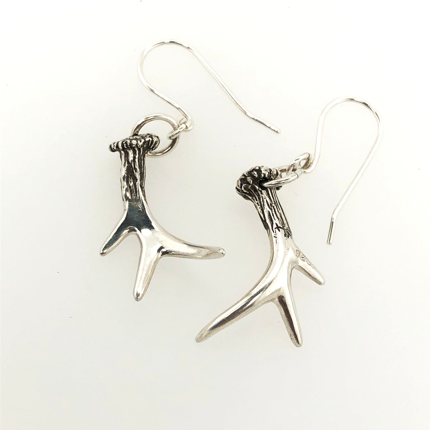Sterling silver antler earring include hypoallergenic earring hooks