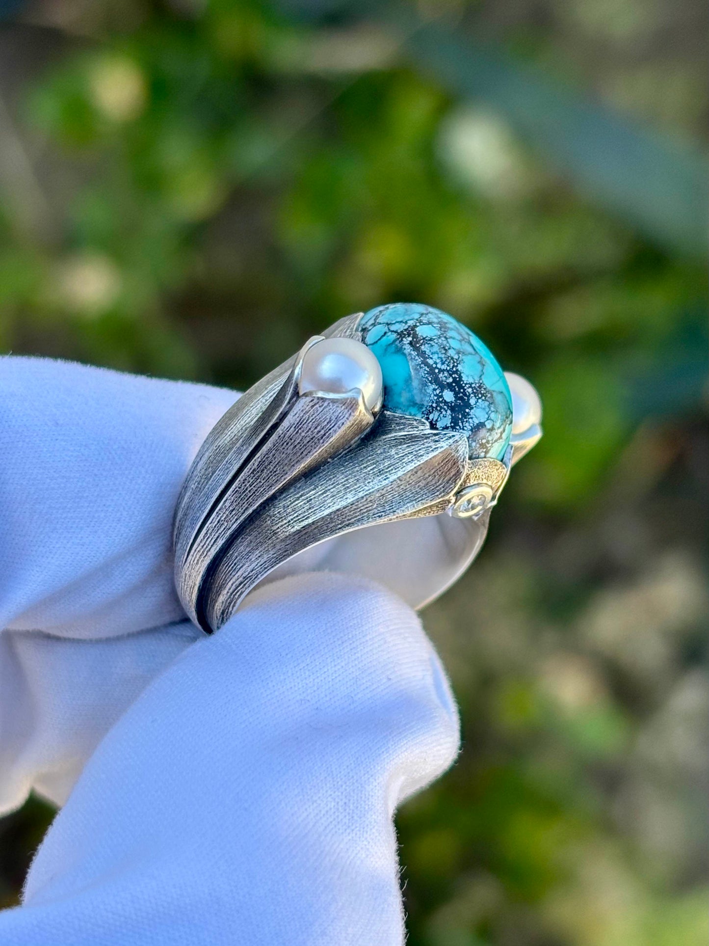 Turquoise Pearl Ring