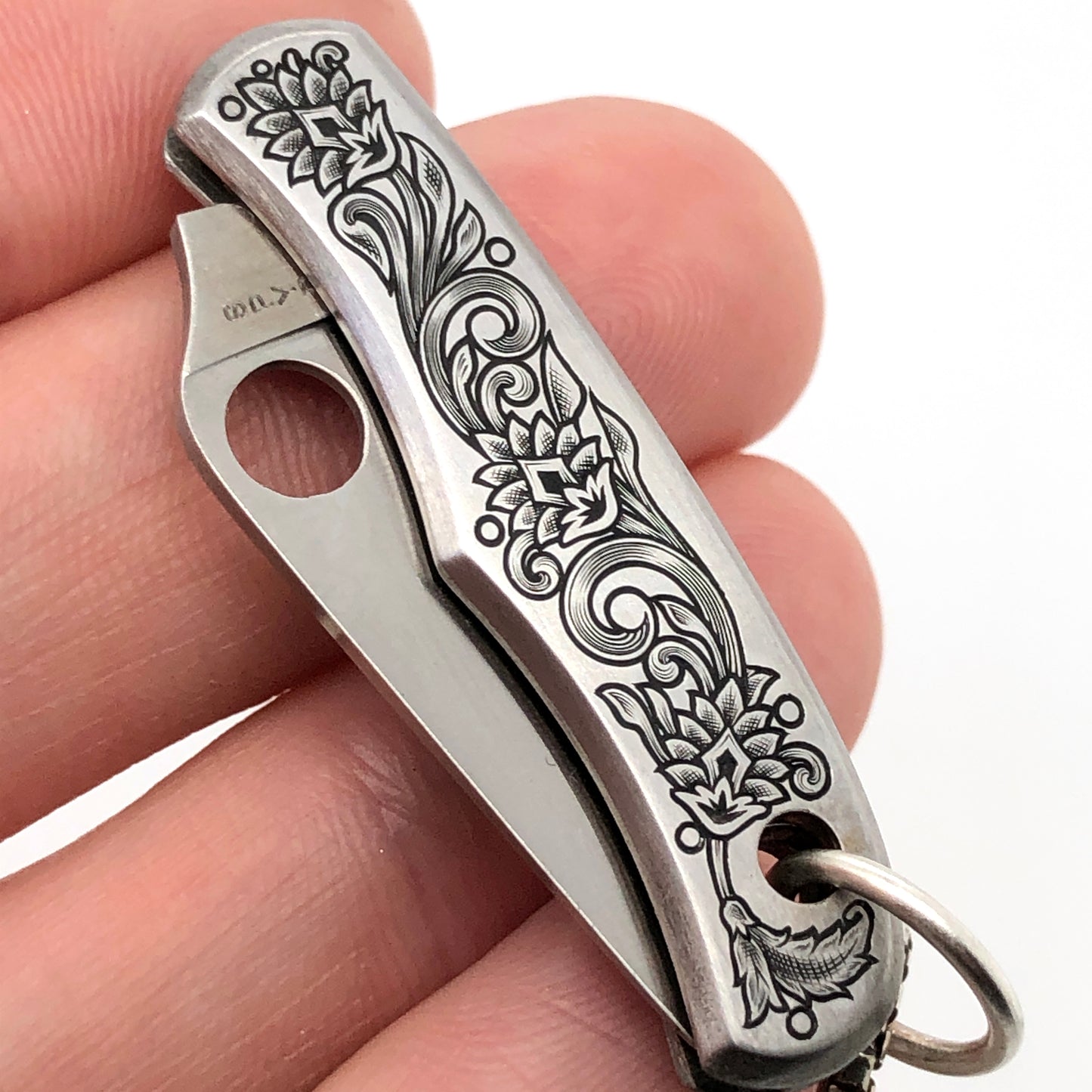 Hand Engraved Spyderco Bug Necklace