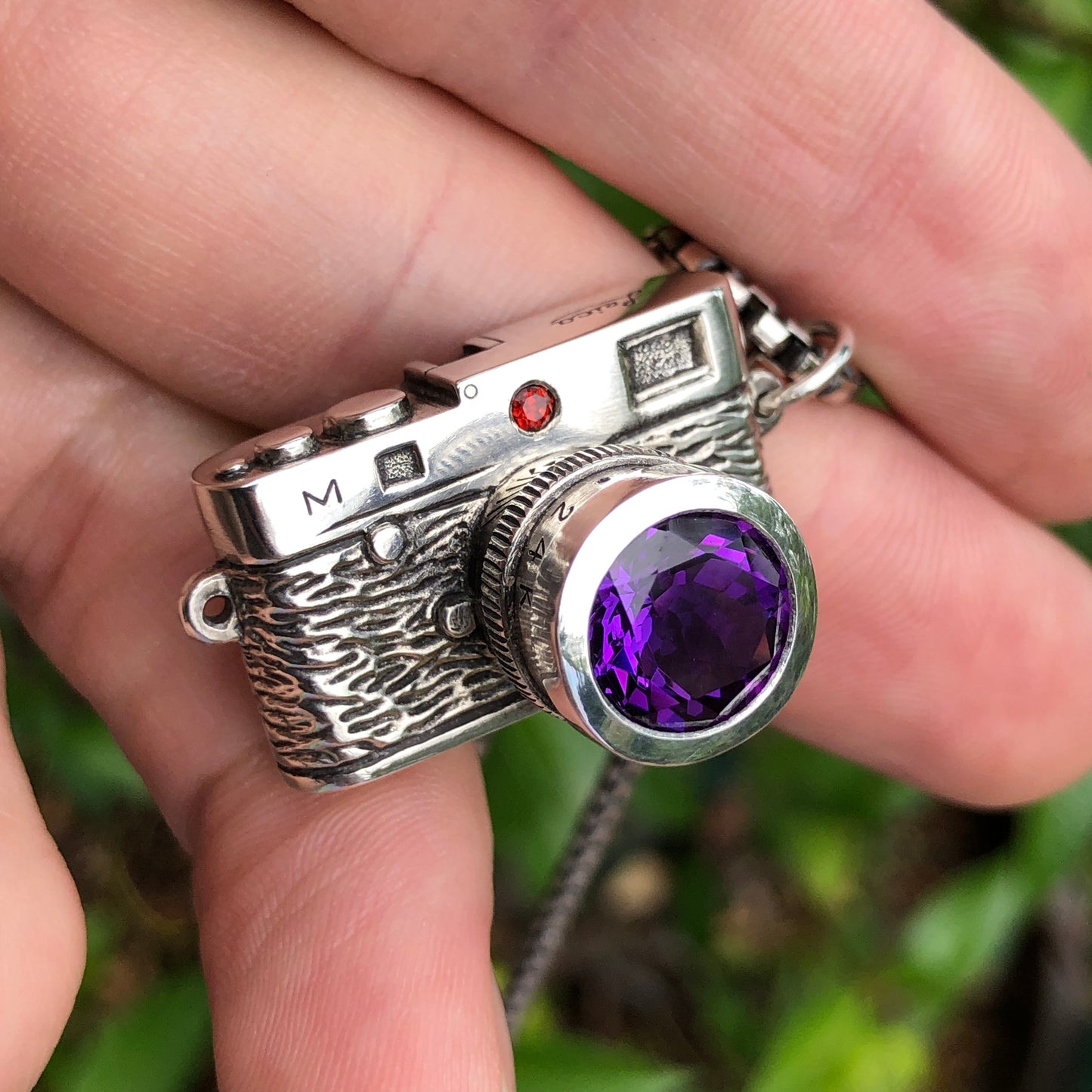 Leica M Series Camera Necklace with Amethyst