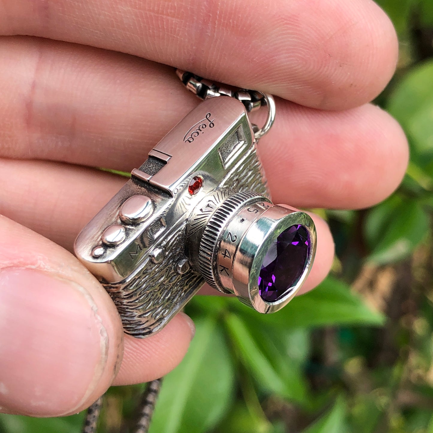 Leica M Series Camera Necklace with Amethyst