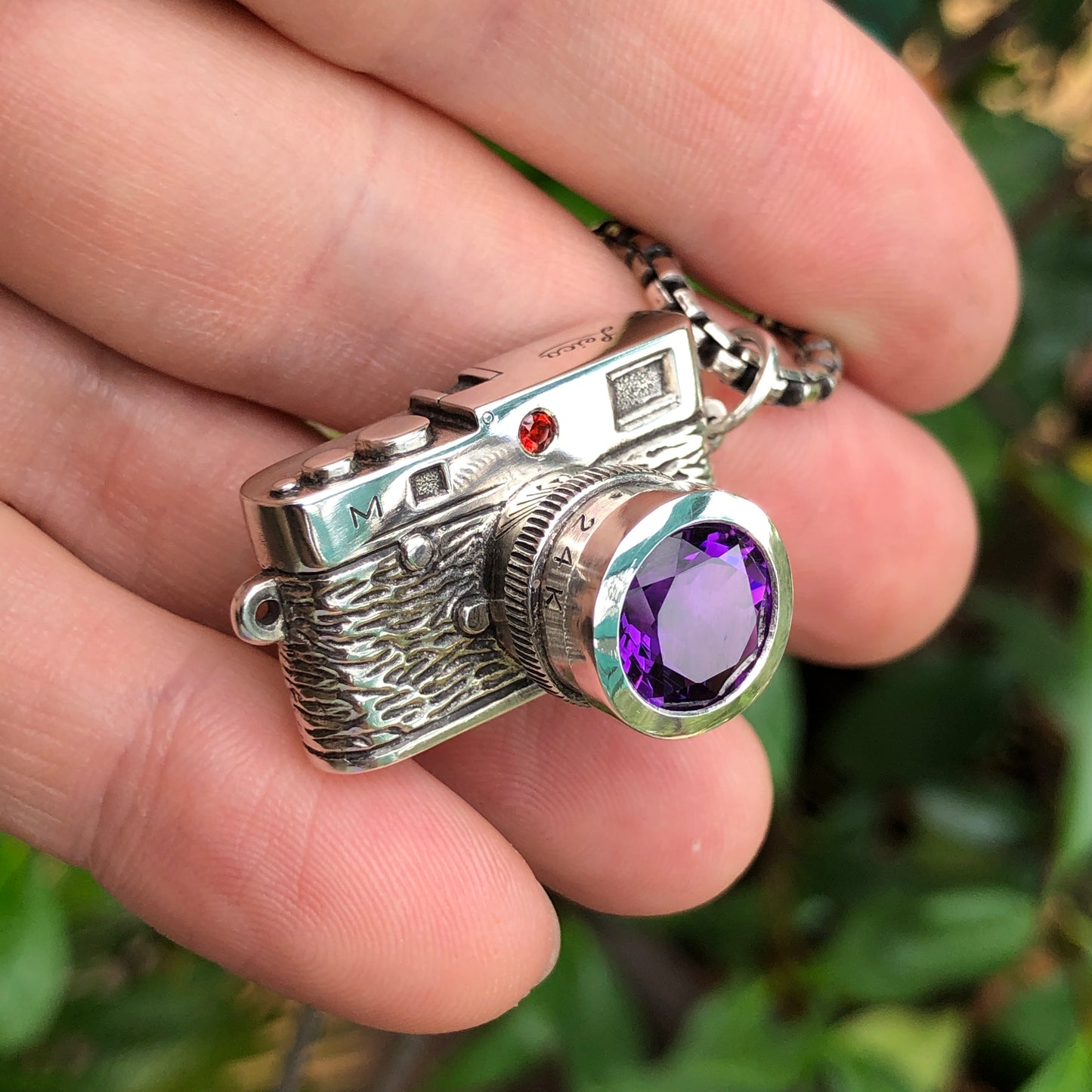 Leica M Series Camera Necklace with Amethyst