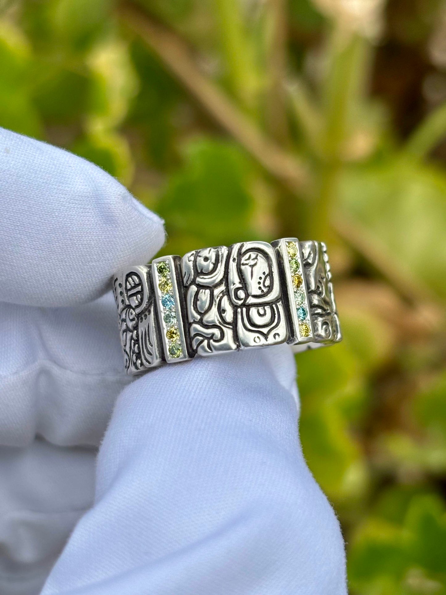 Mayan Glyph Diamond Ring 2/3