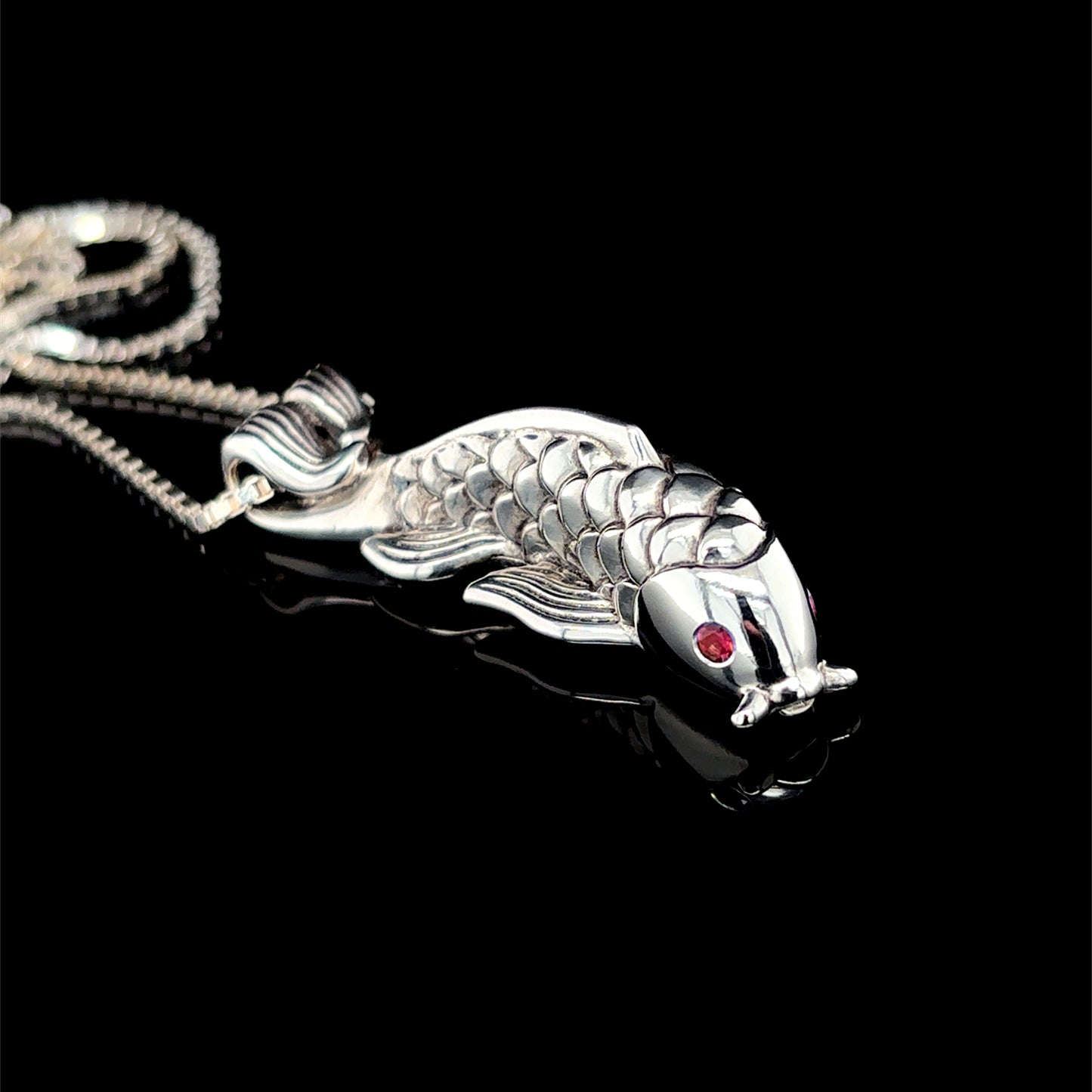 Garnet Koi Fish Necklace 2025