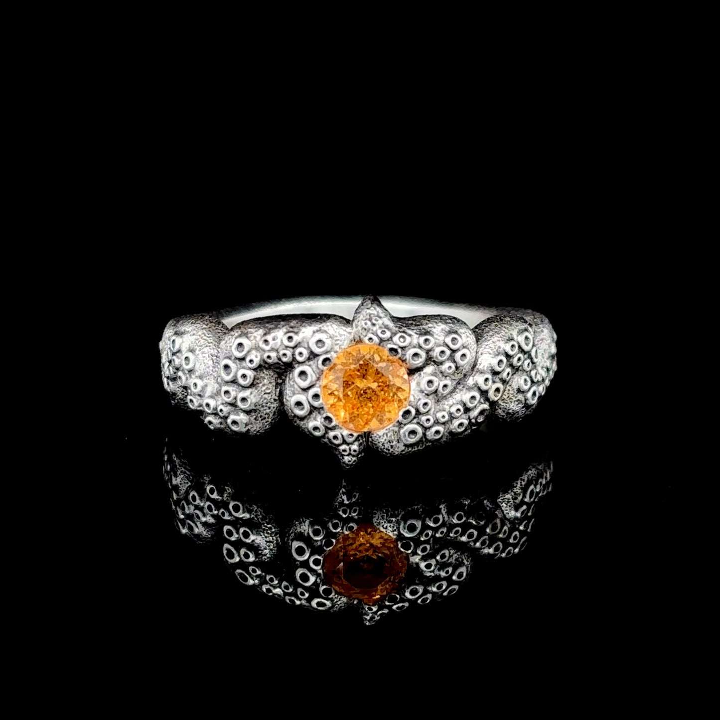 Spassartite Garnet Tentacle Ring