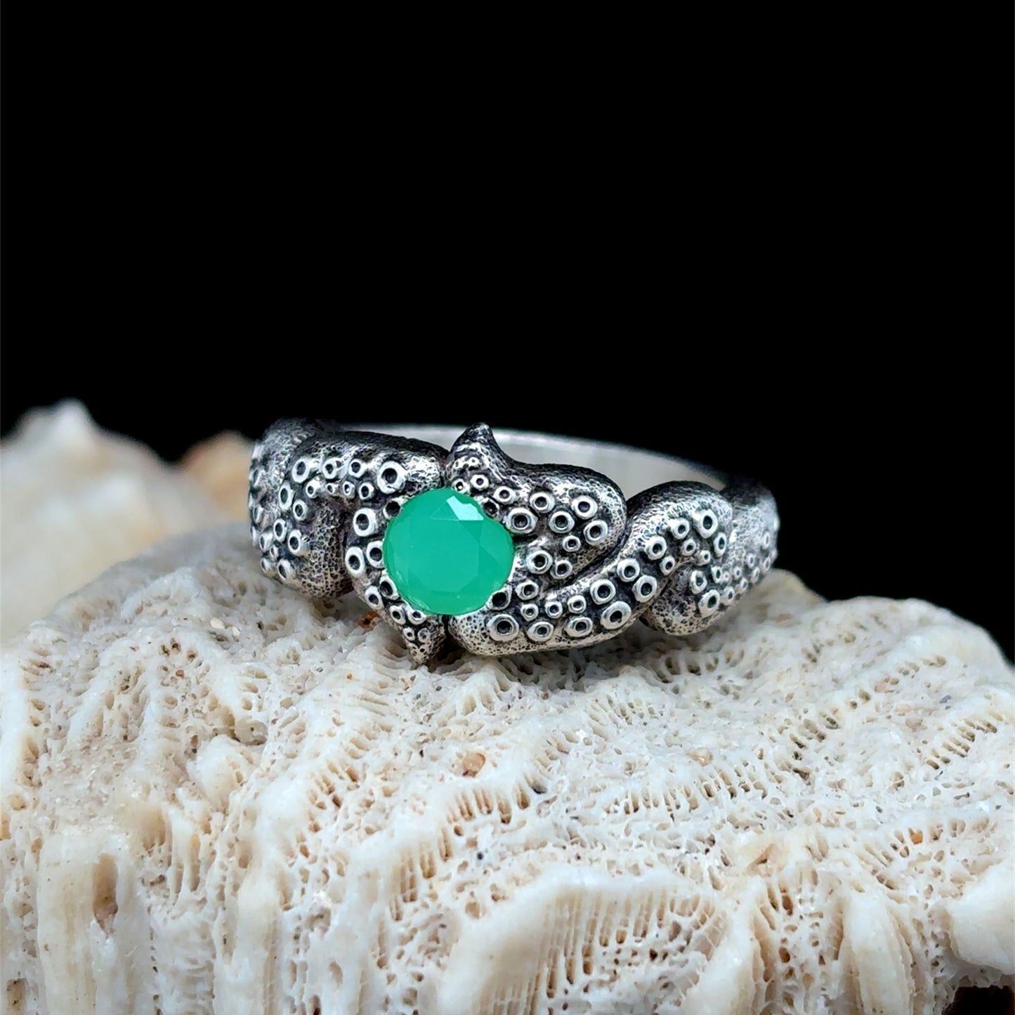 Chrysoprase Tentacle Ring