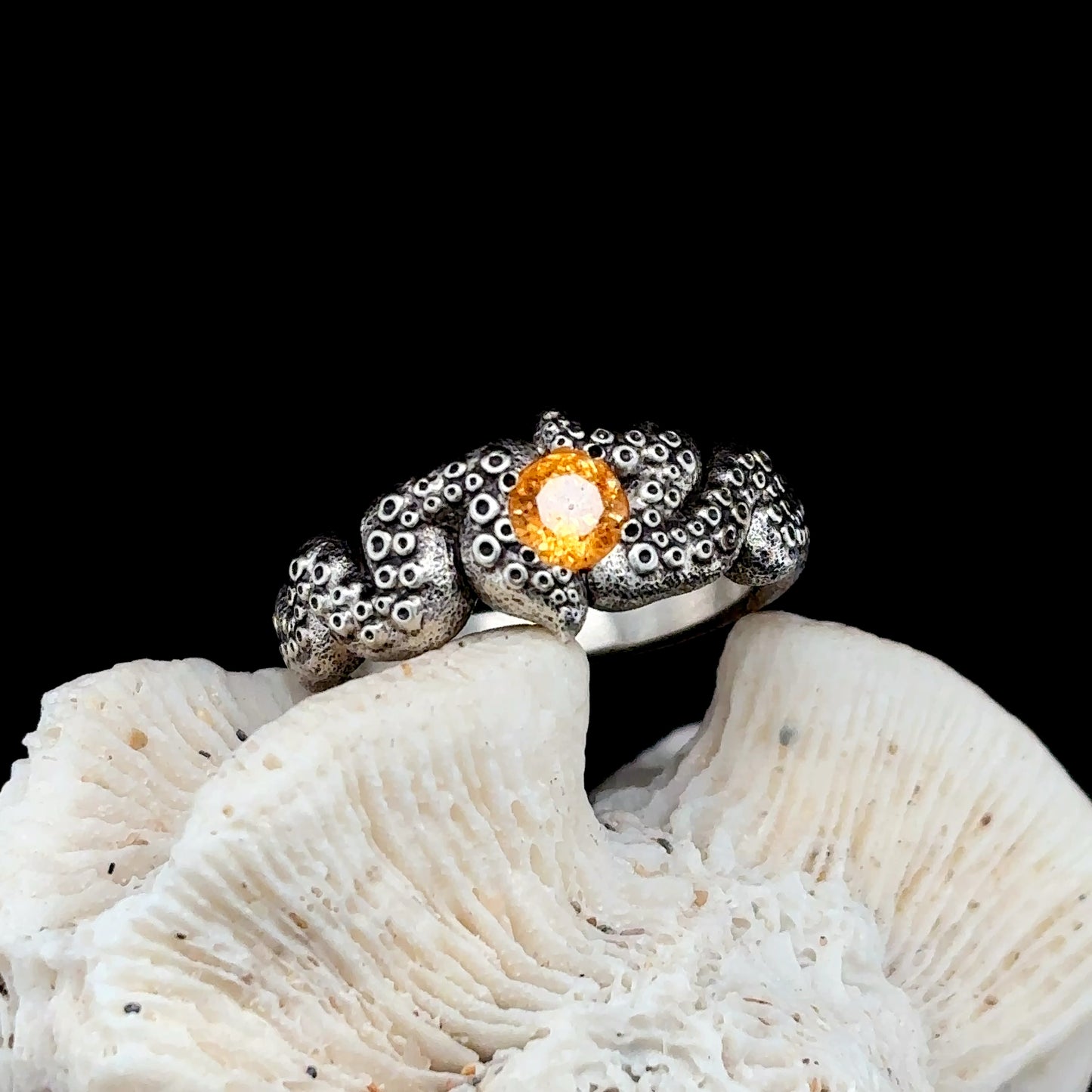 Spassartite Garnet Tentacle Ring
