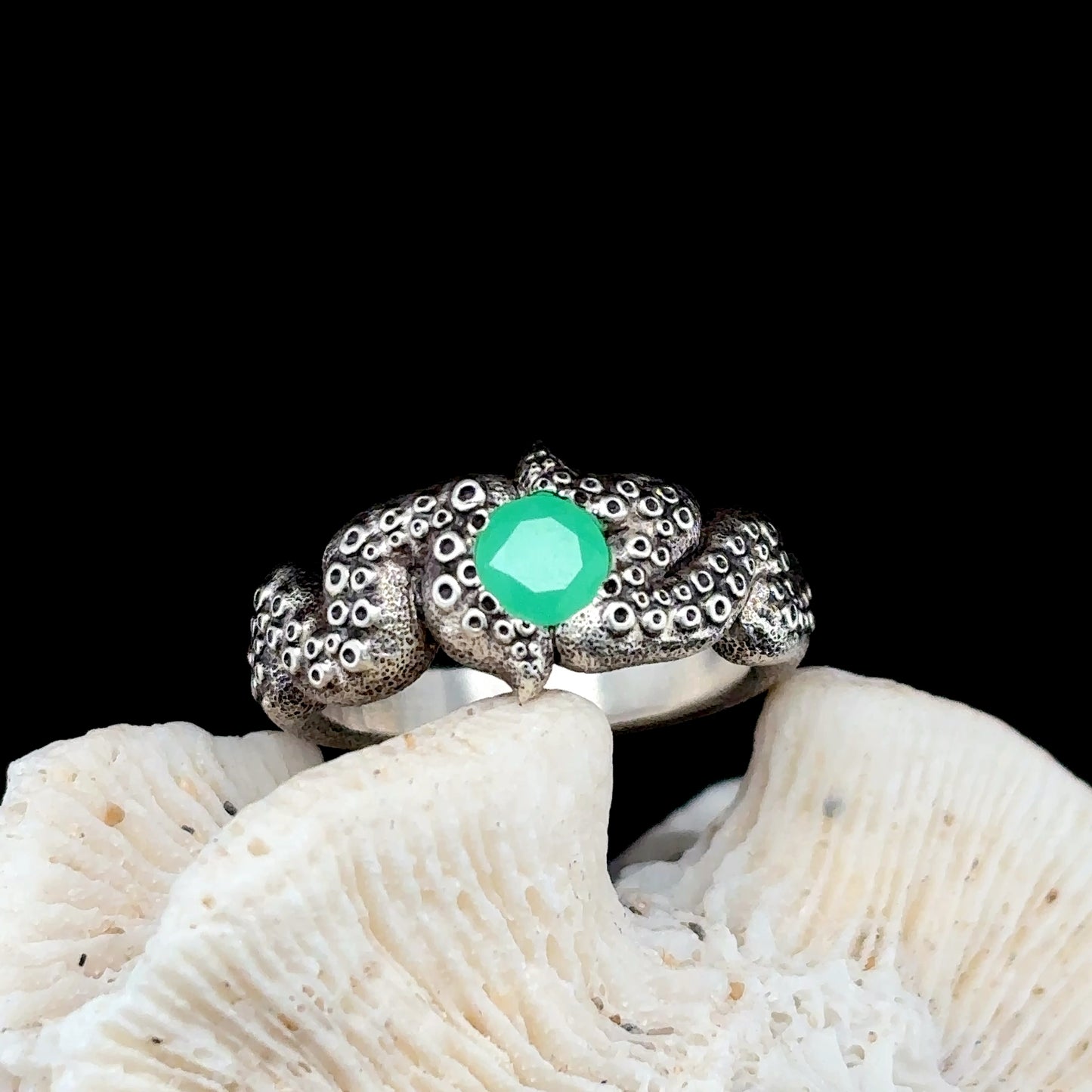 Chrysoprase Tentacle Ring