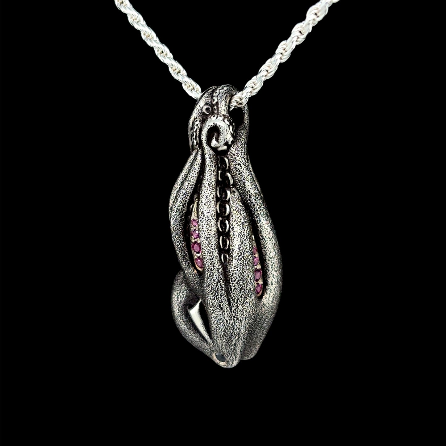 Rhodolite Octopus Necklace