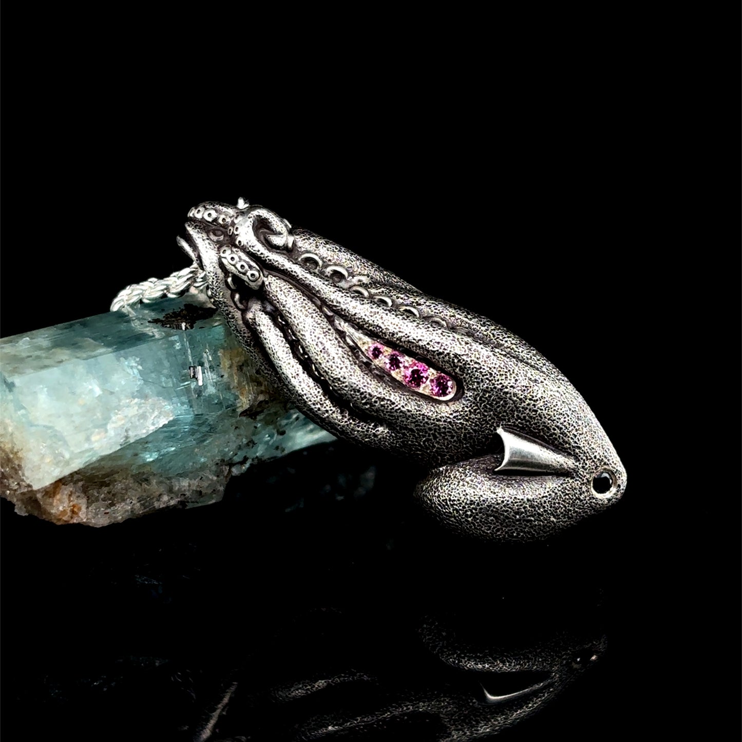 Rhodolite Octopus Necklace
