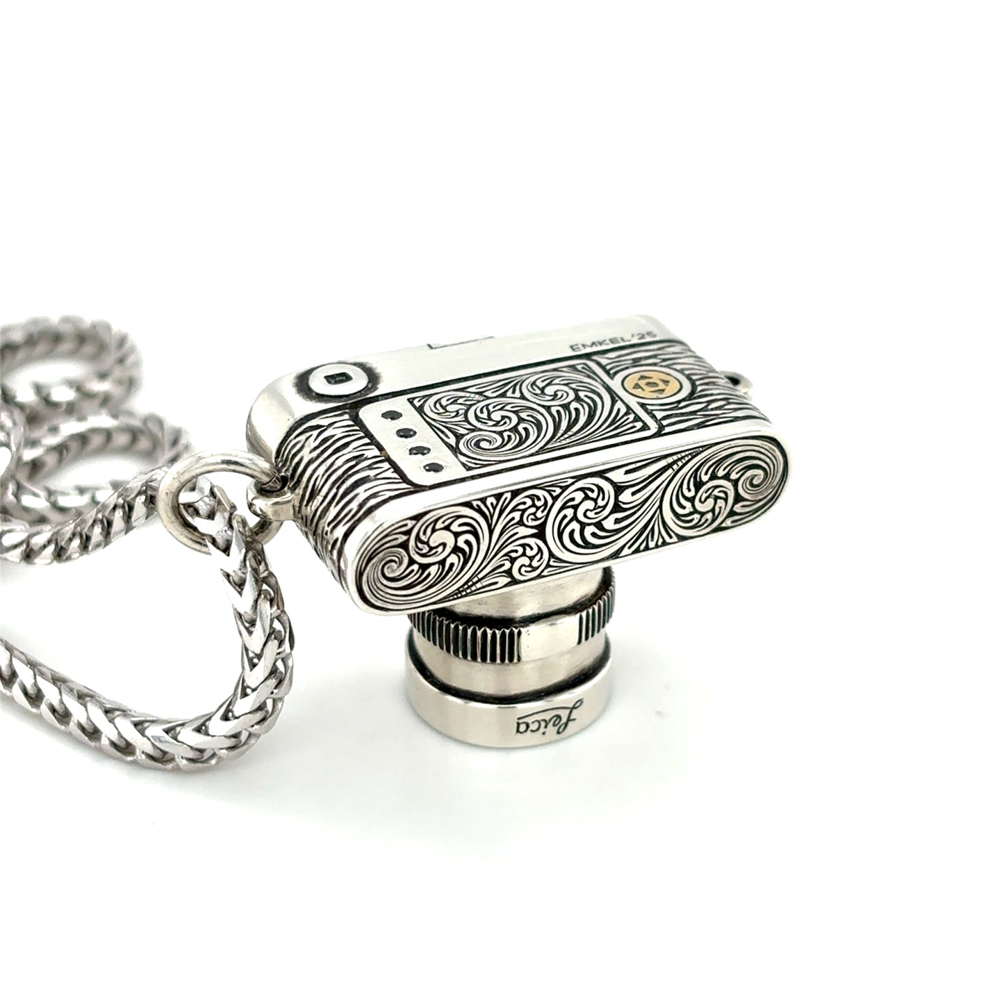 Leica Camera Chrysoprase Skull Necklace