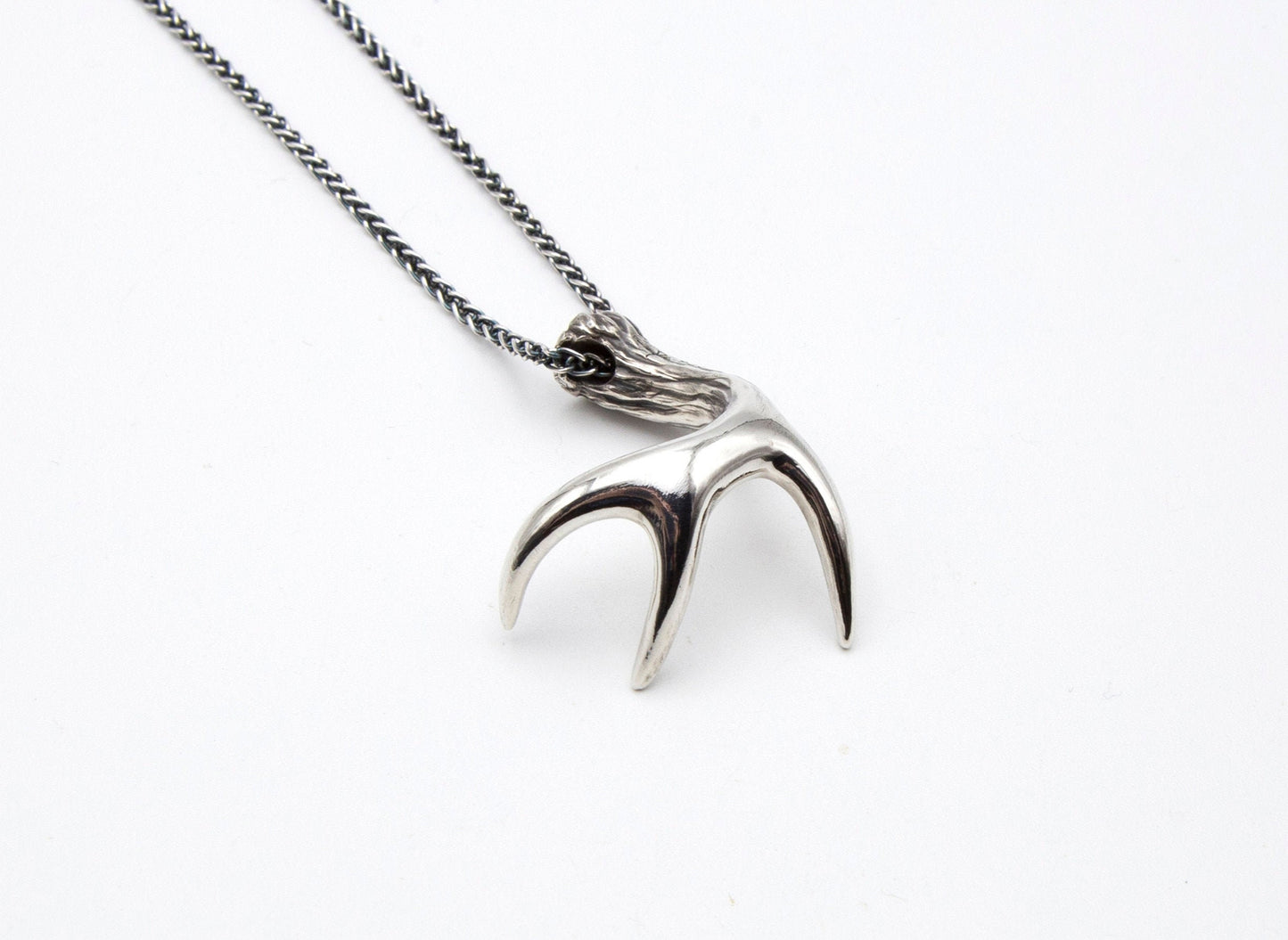 Deer Antler Sterling Silver Necklace
