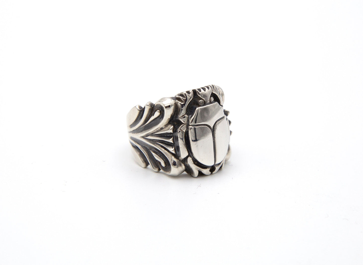 Scarab Filigree Sterling Silver Ring - Size 8