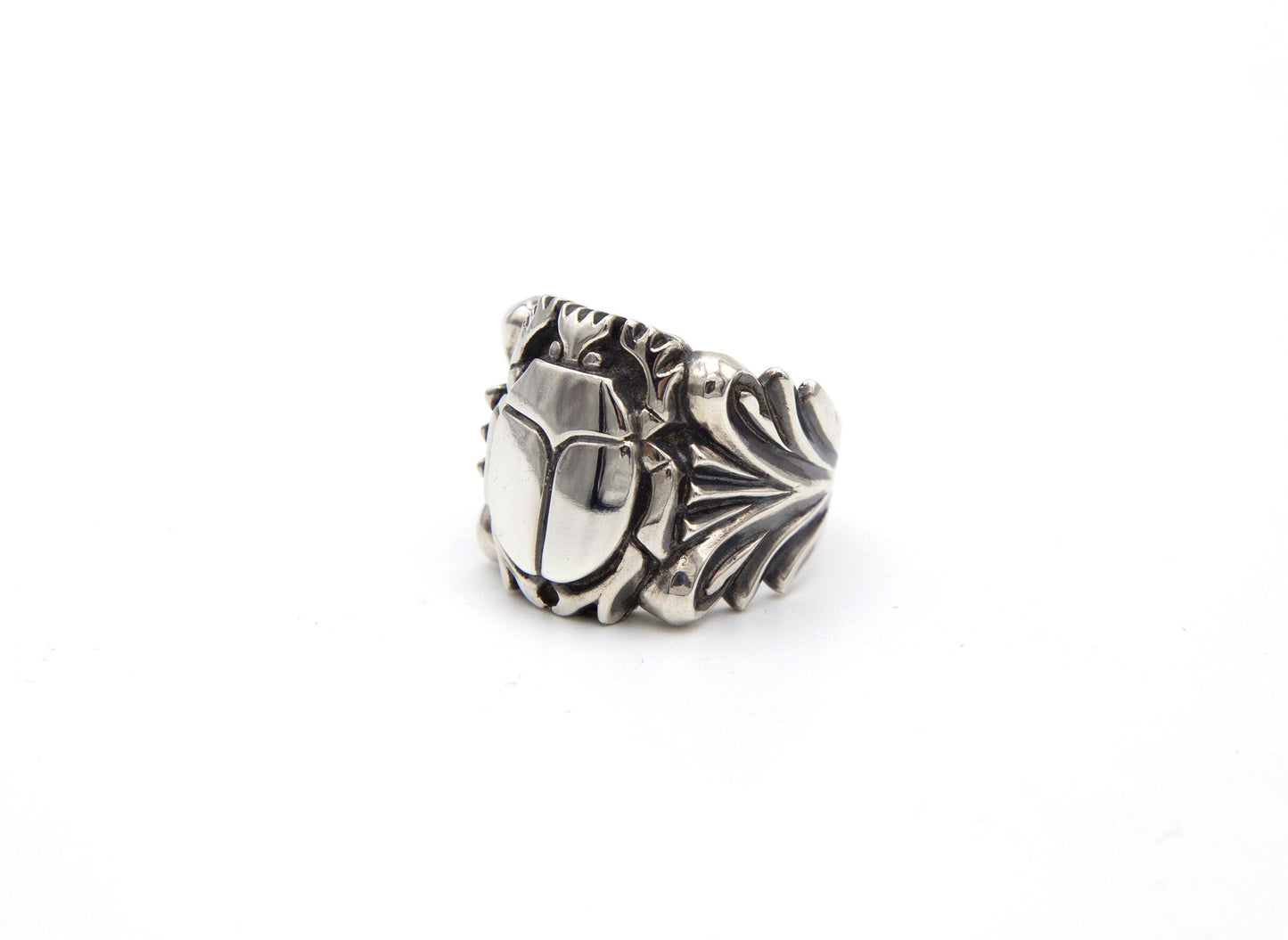 Scarab Filigree Sterling Silver Ring - Size 8