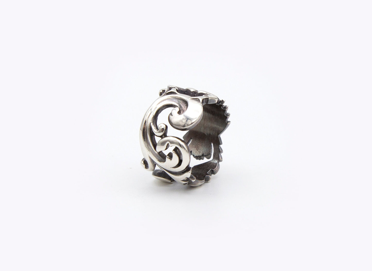 Scroll/Scarab Sterling Silver Ring - Size 8
