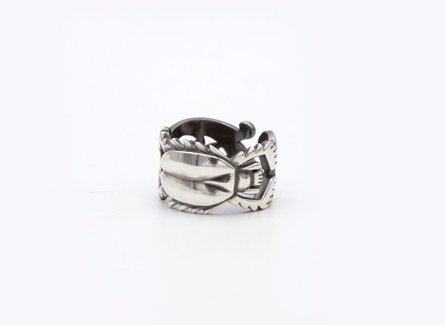 Scroll/Scarab Sterling Silver Ring - Size 8