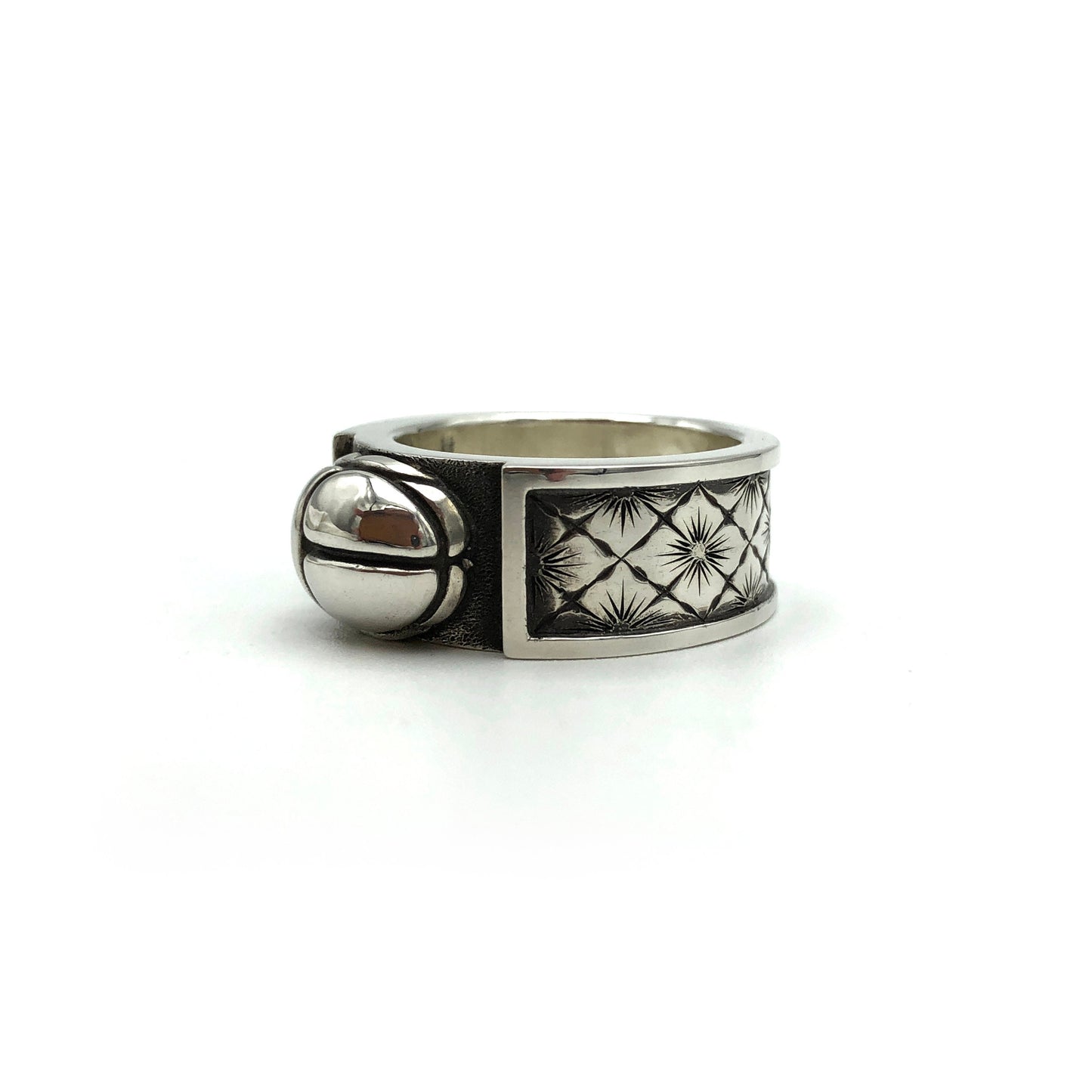 Scarab Beetle Hand Engraved Ring
