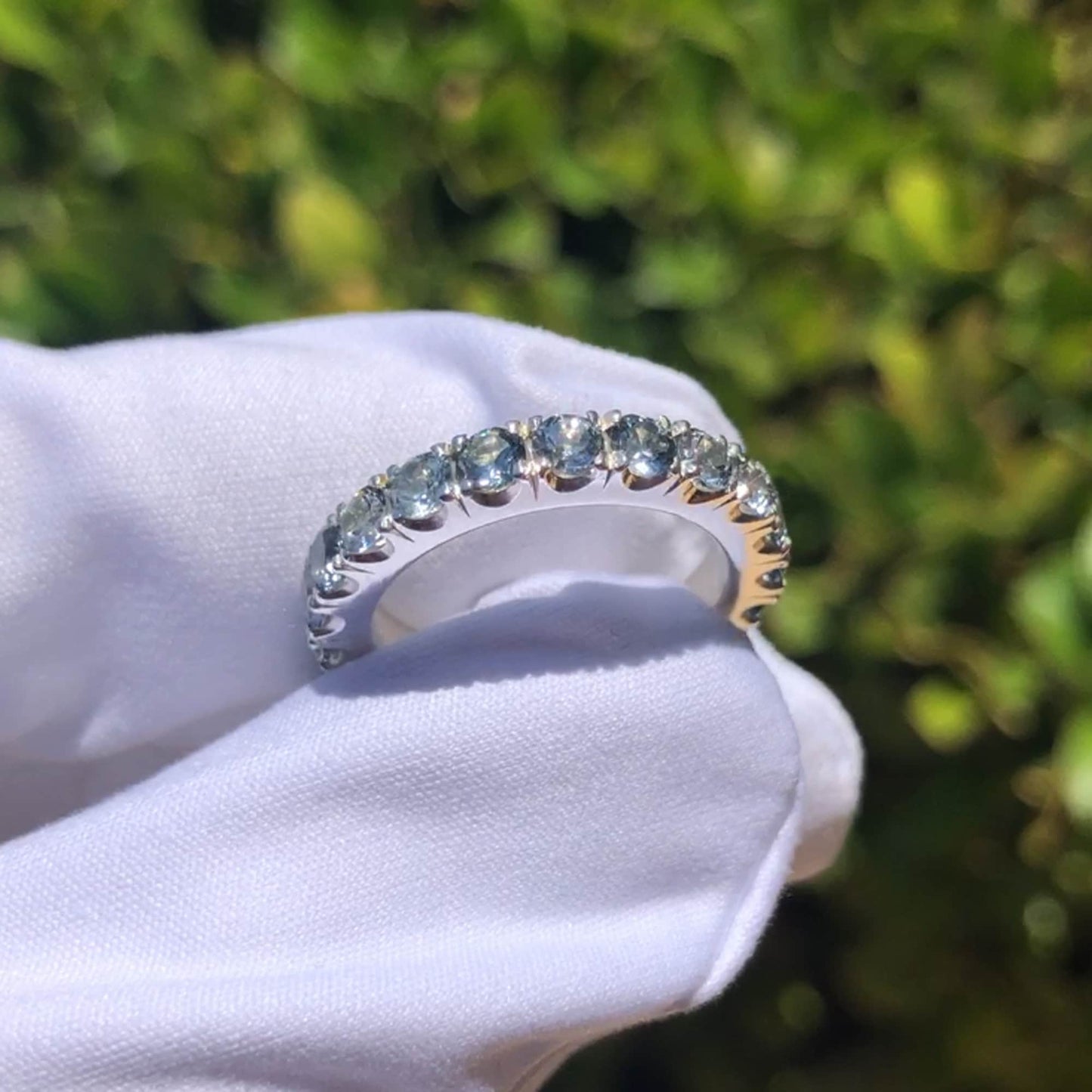 Grey Spinel Eternity Band - Size 5.5