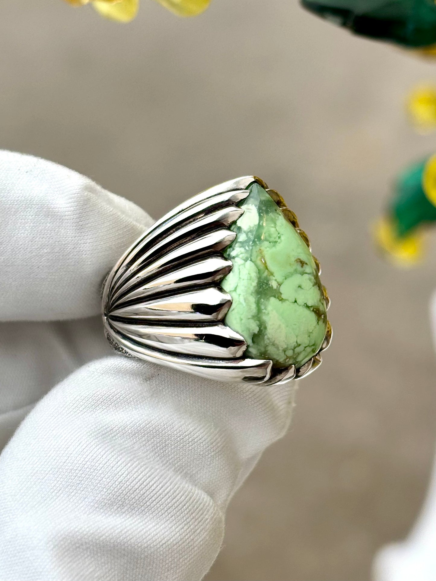 Lemon Chrysoprase Ring