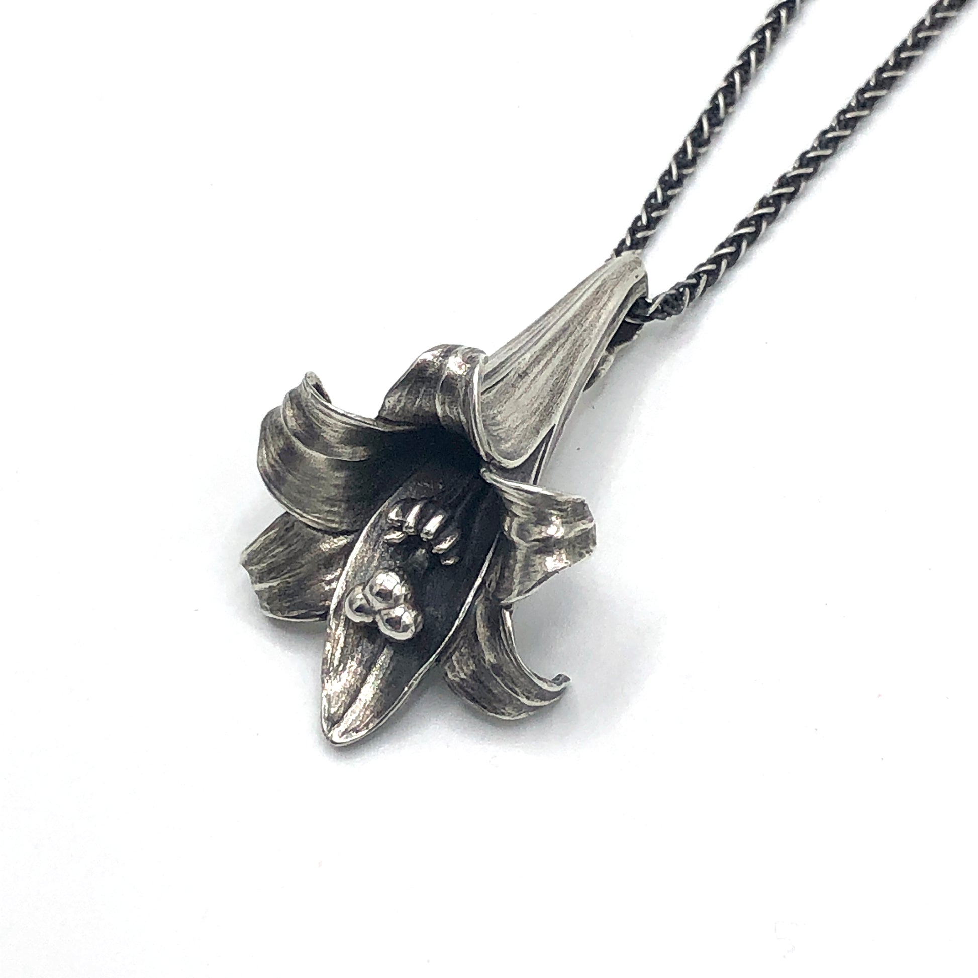 lily flower jewellery Lily Flower Sterling Silver Necklace