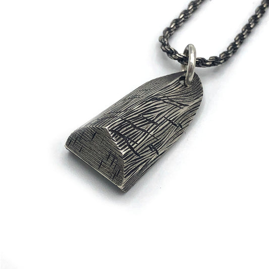 Amazonite Hand Engraved Sterling Silver Necklace