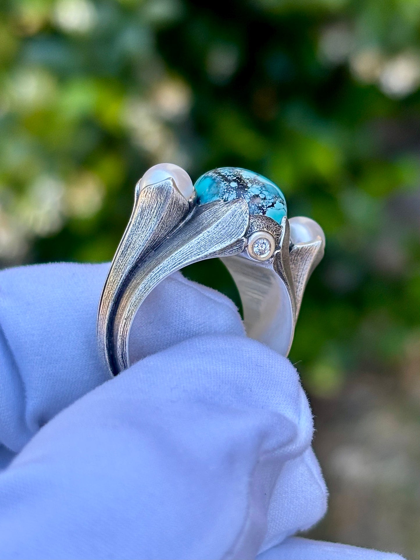 Turquoise Pearl Ring