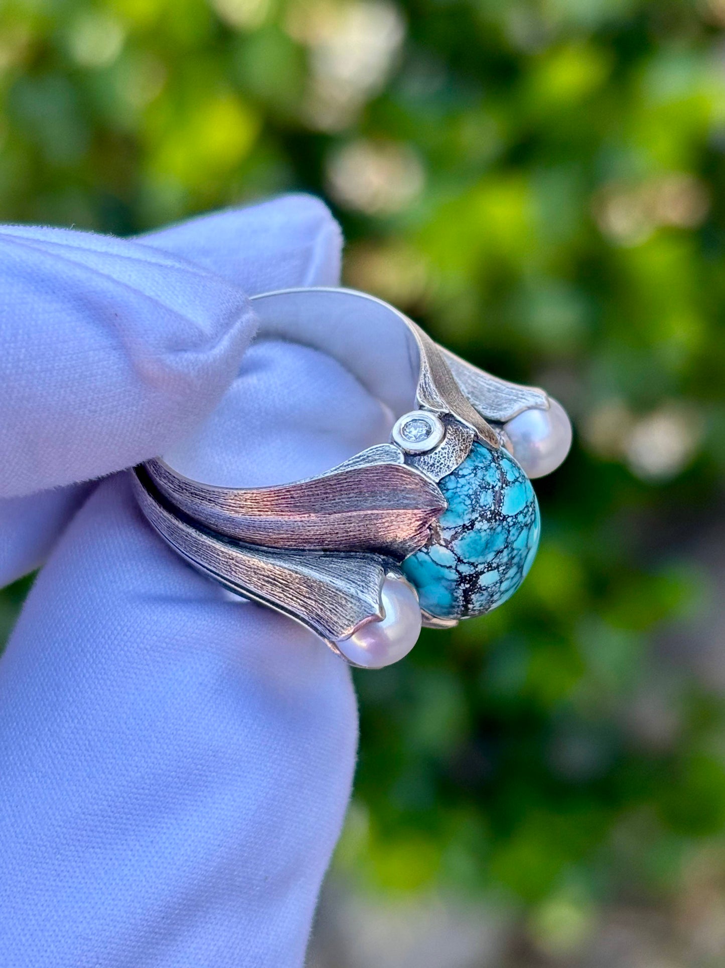 Turquoise Pearl Ring