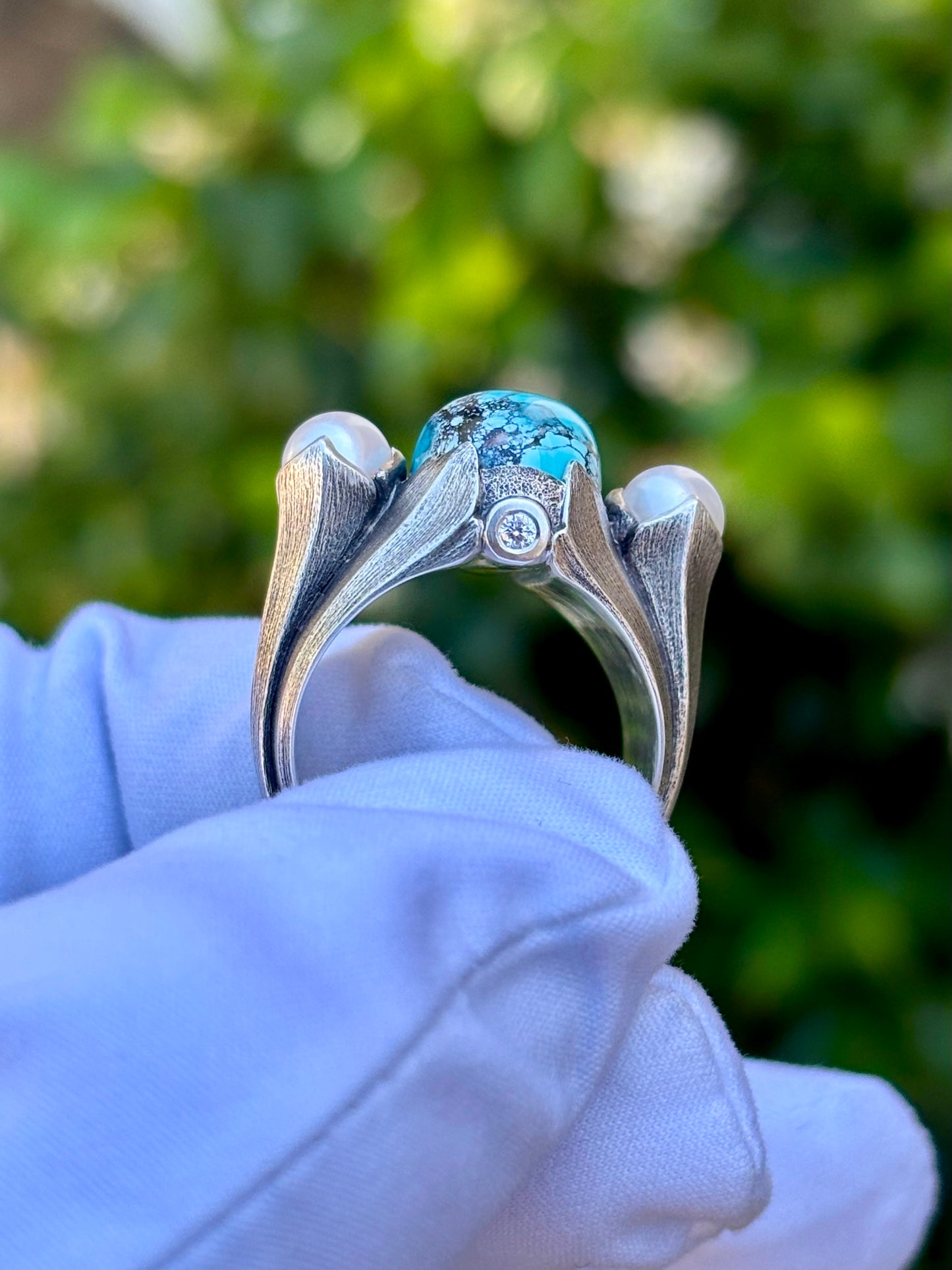 Turquoise Pearl Ring