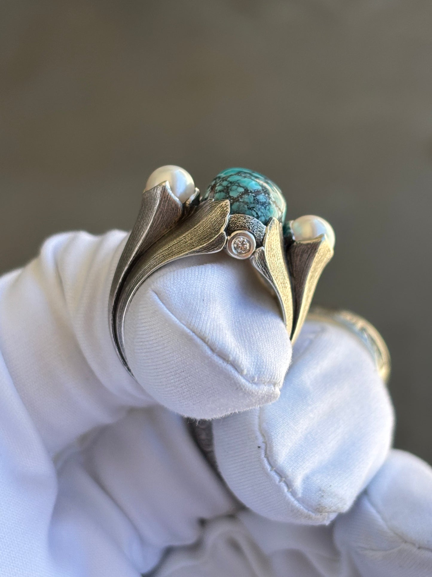 Turquoise Pearl Ring