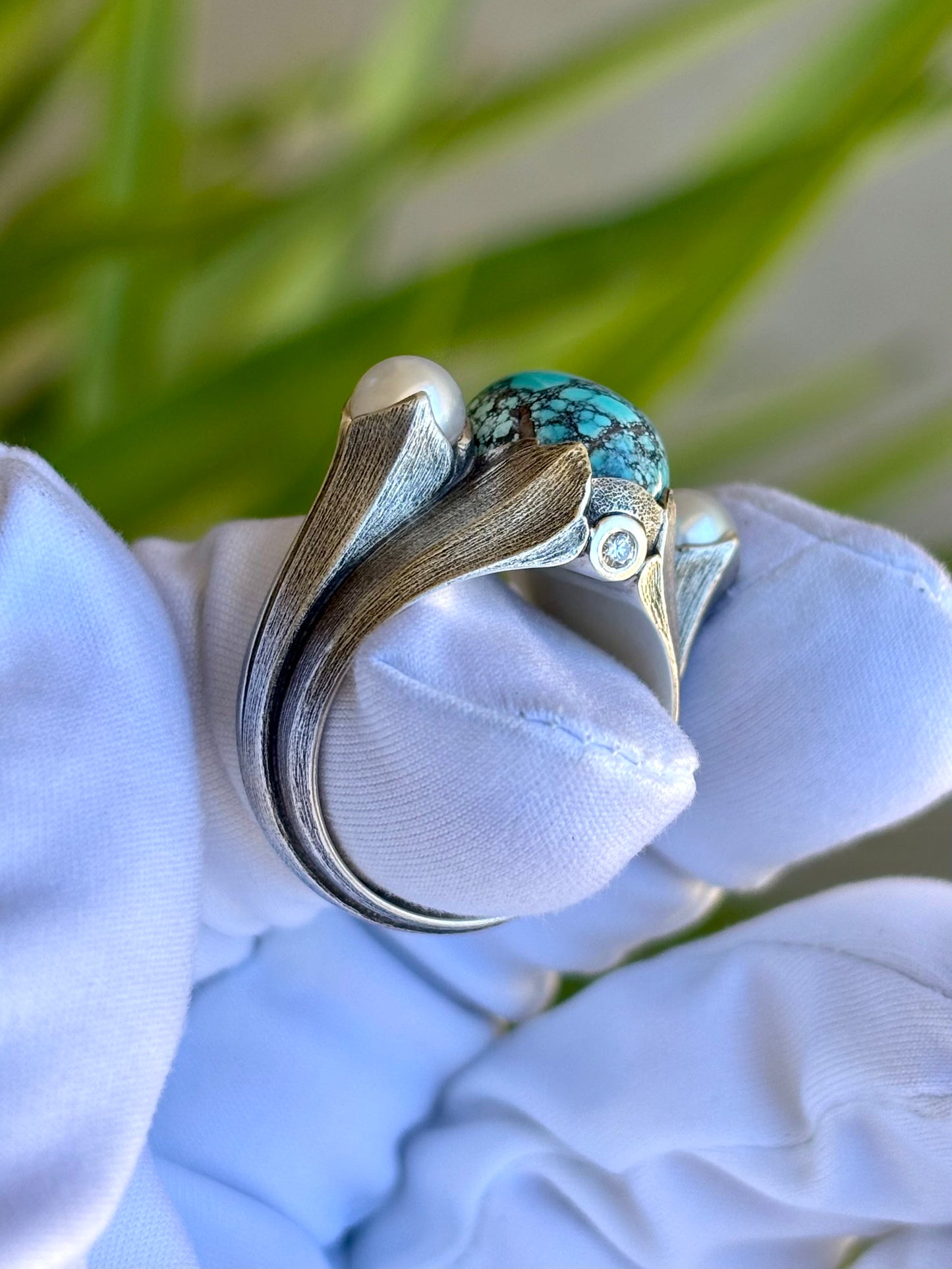 Turquoise Pearl Ring