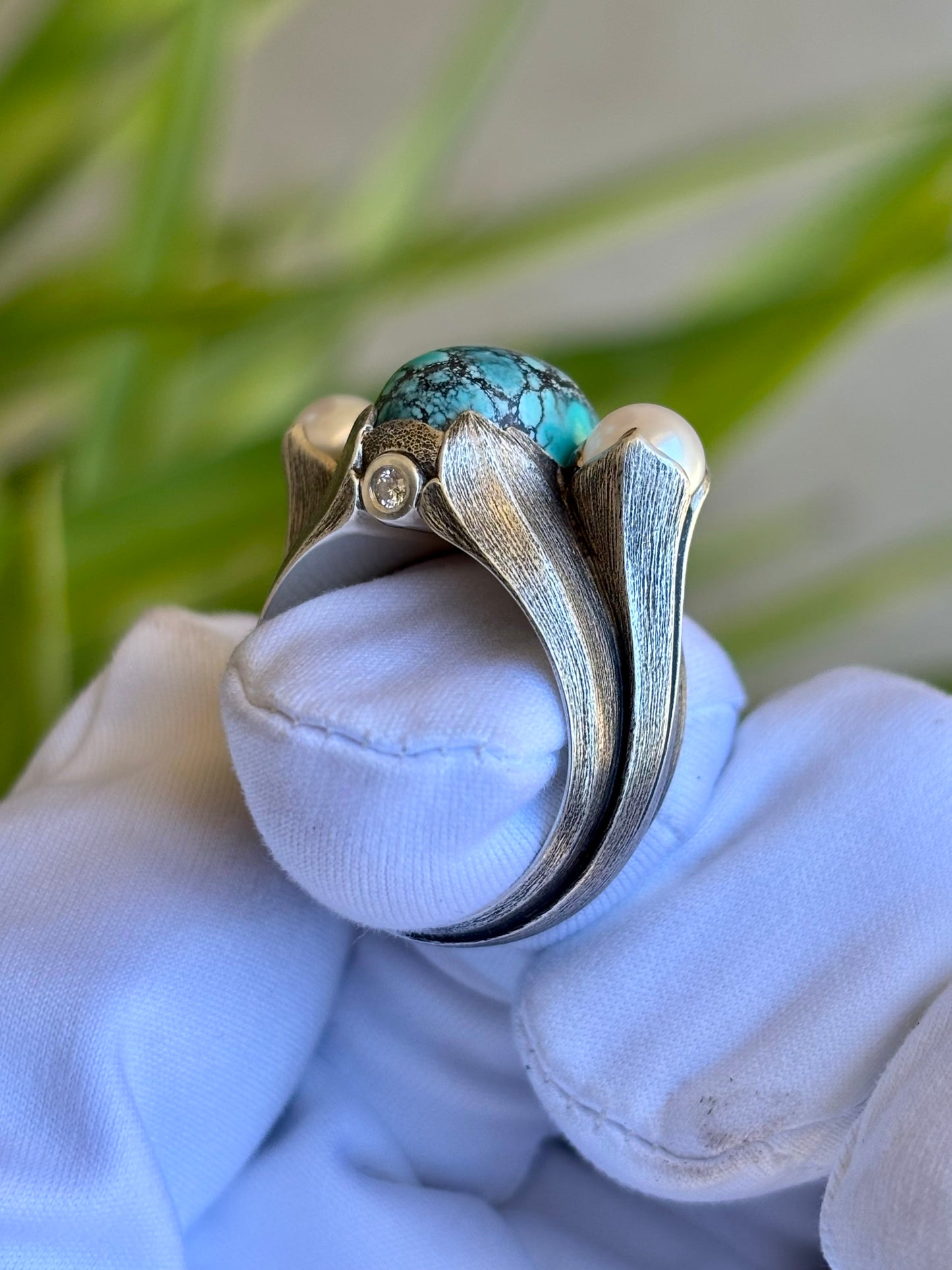 Turquoise Pearl Ring