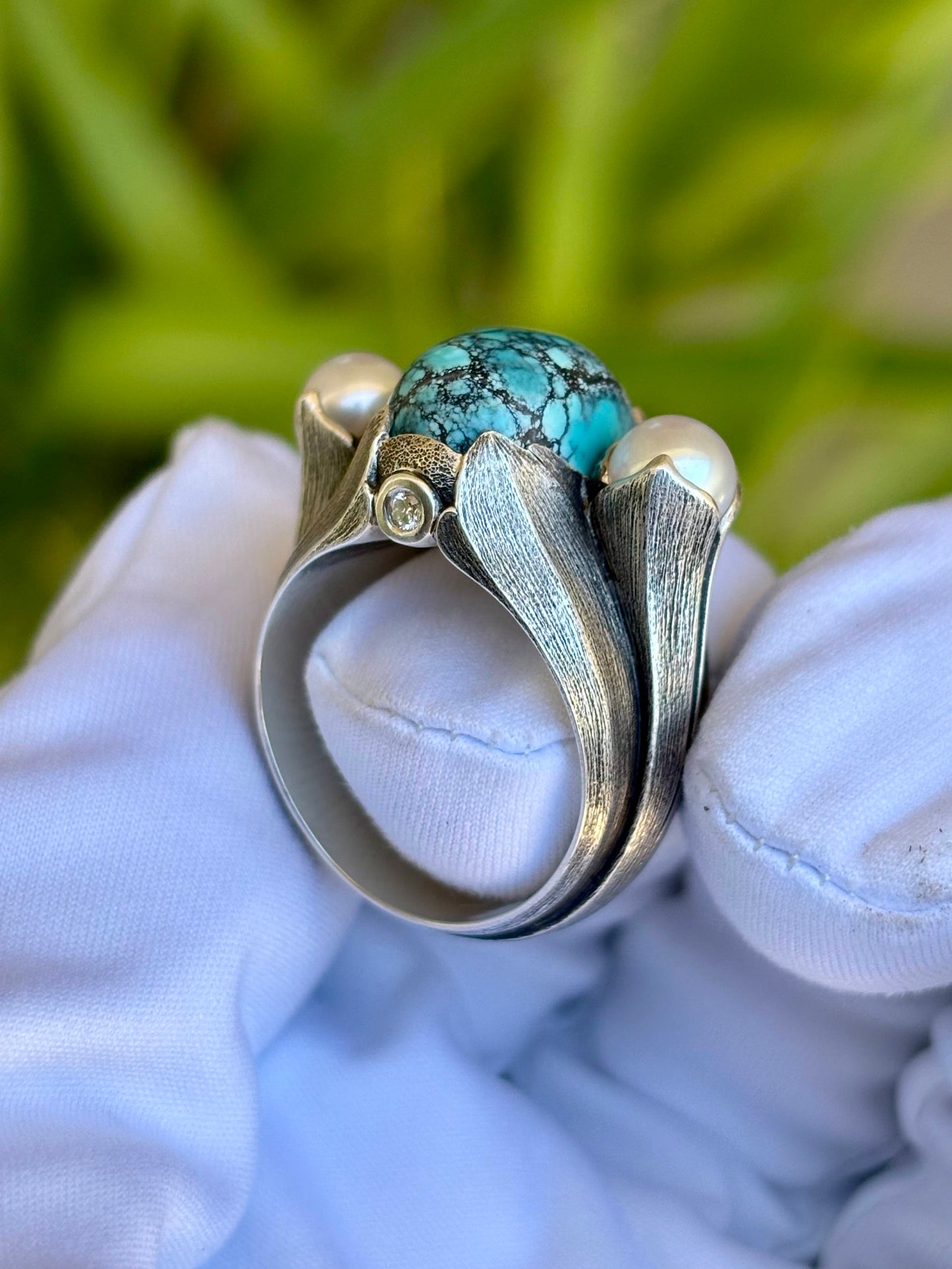 Turquoise Pearl Ring