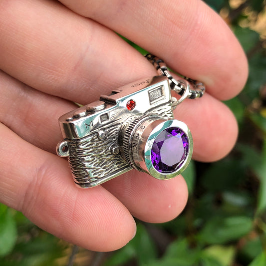 Leica M Series Camera Necklace with Amethyst