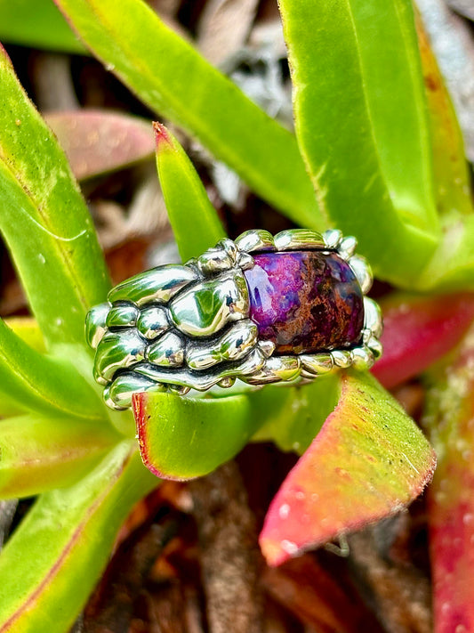 Sugilite Hand Carved Ring