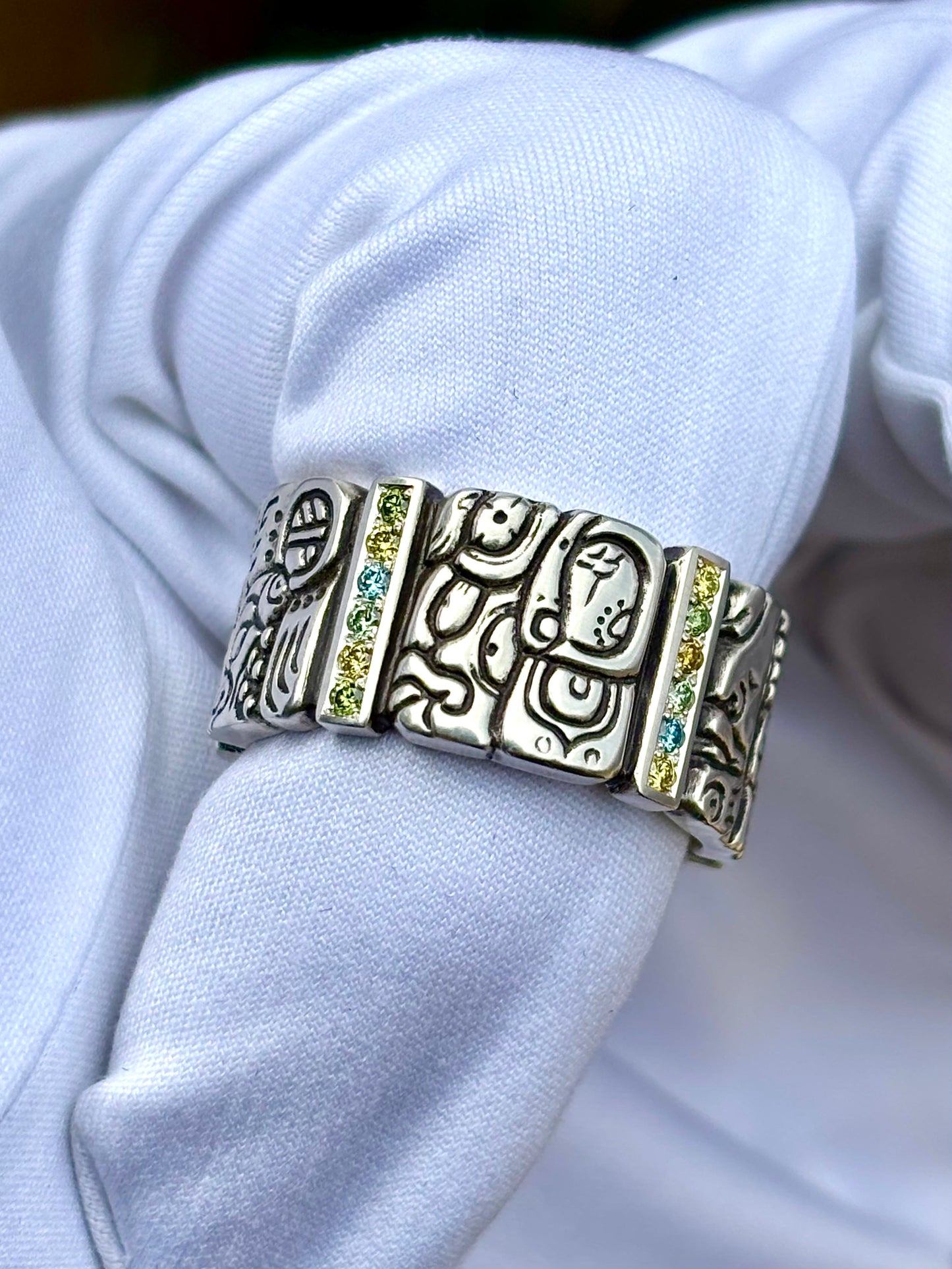 Mayan Glyph Diamond Ring 2/3