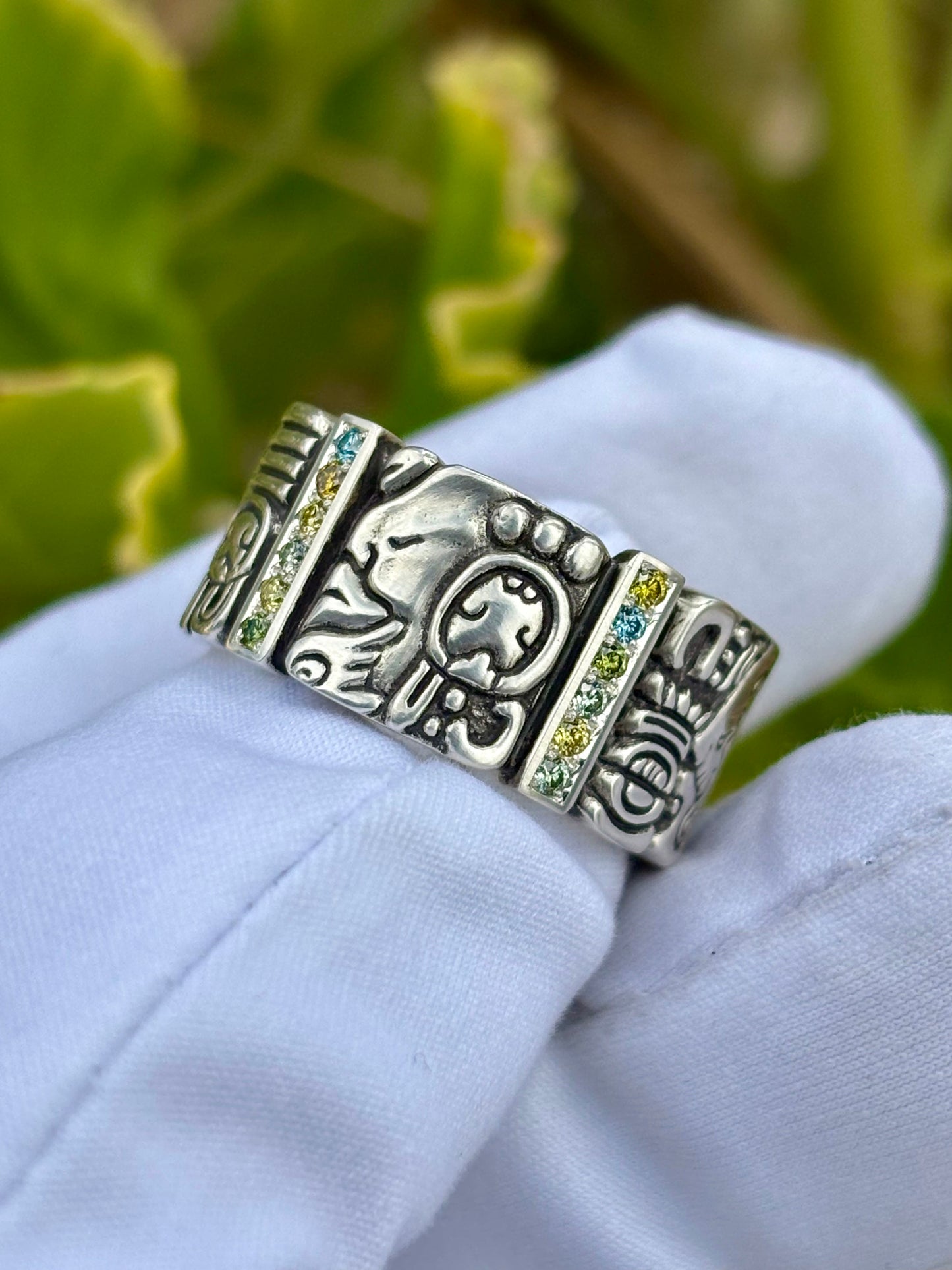 Mayan Glyph Diamond Ring 2/3