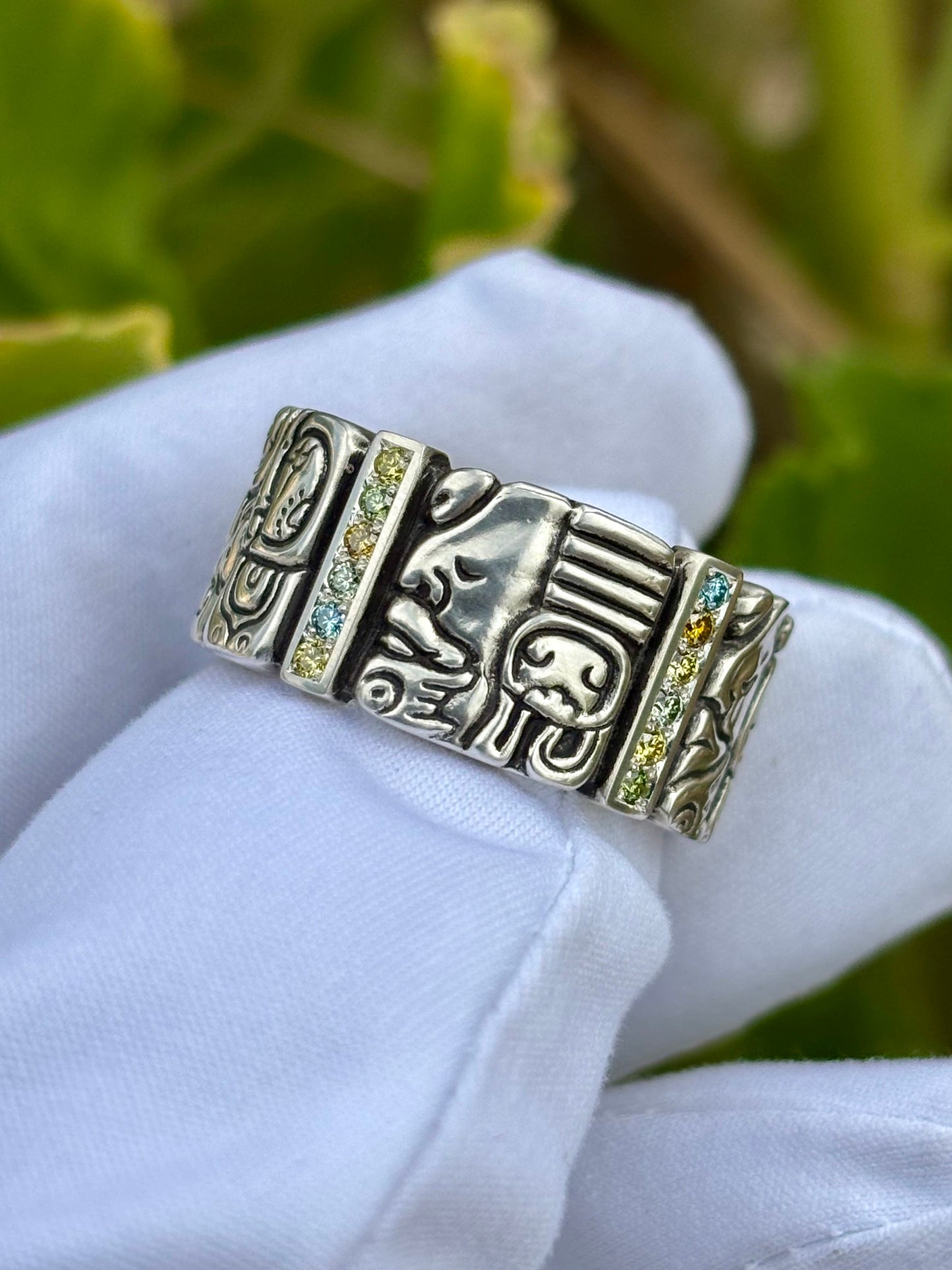 Mayan Glyph Diamond Ring 2/3