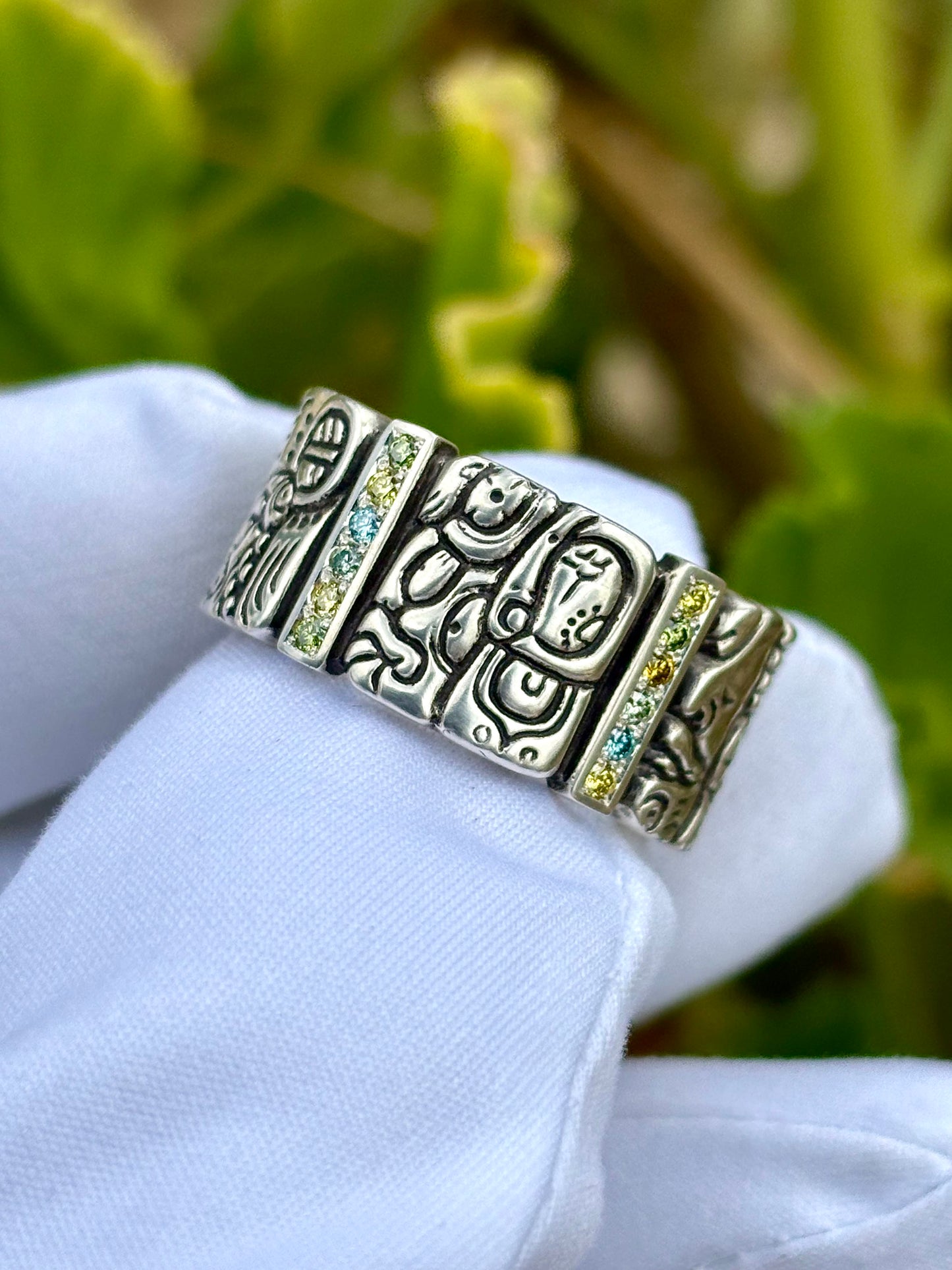 Mayan Glyph Diamond Ring 2/3