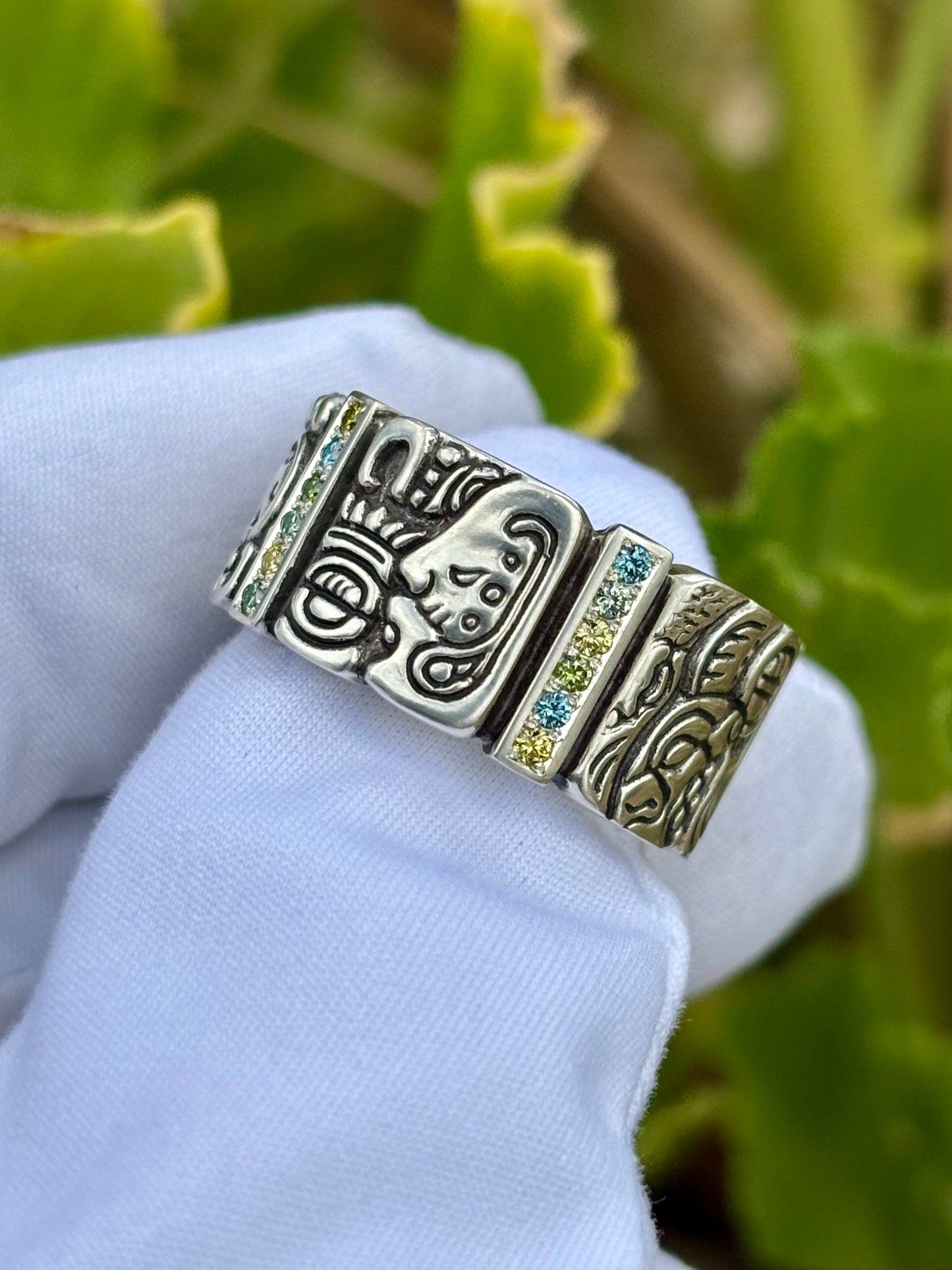 Mayan Glyph Diamond Ring 2/3