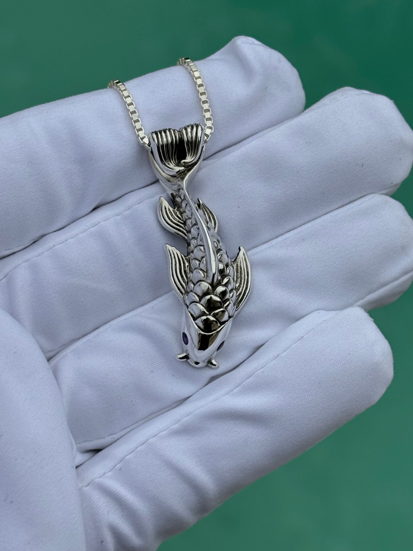 Amethyst Koi Fish Necklace