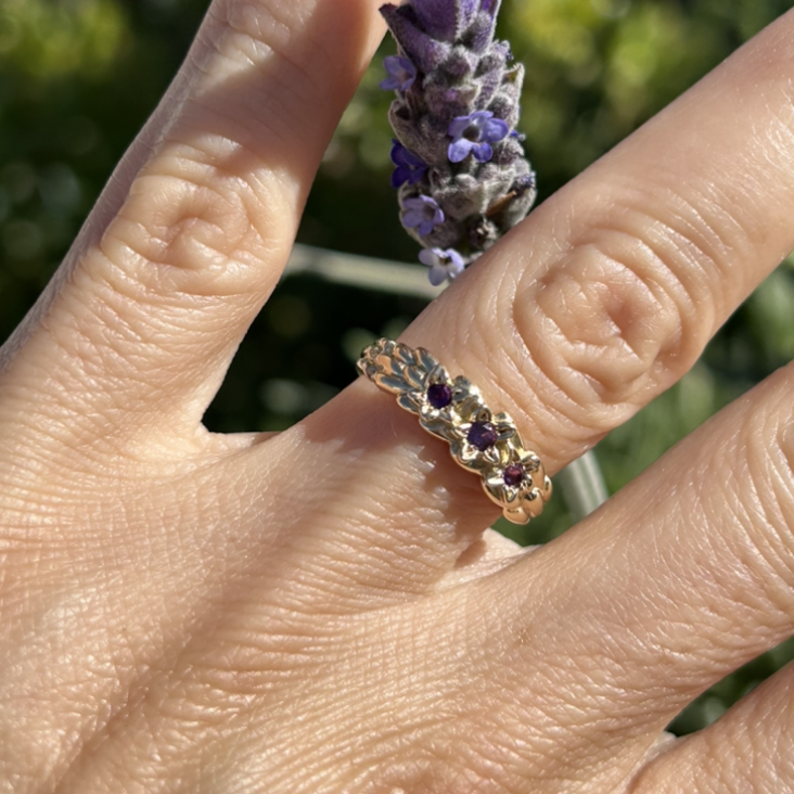 14K Gold Amethyst Lavender Ring