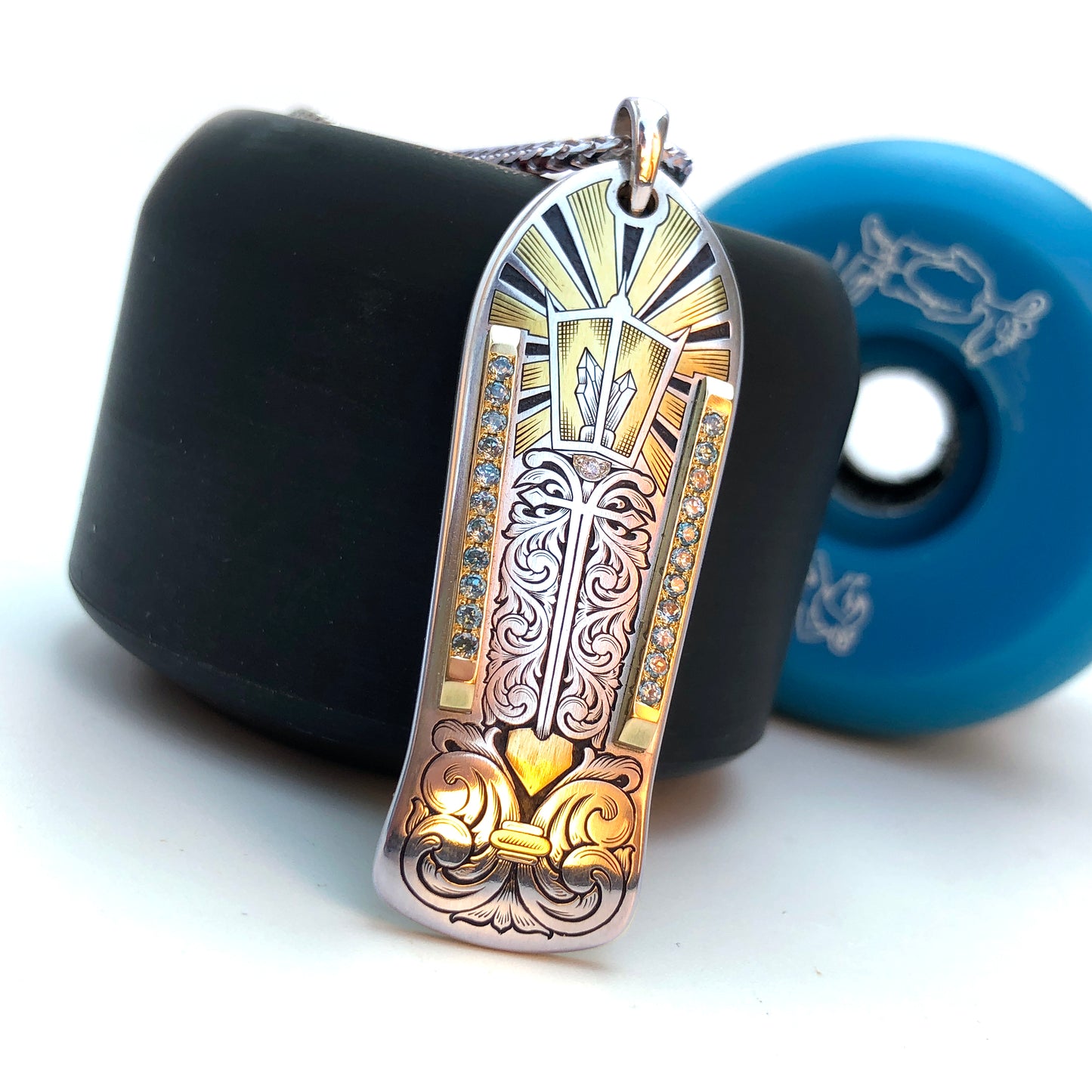 Quantum Light Skate Deck Necklace