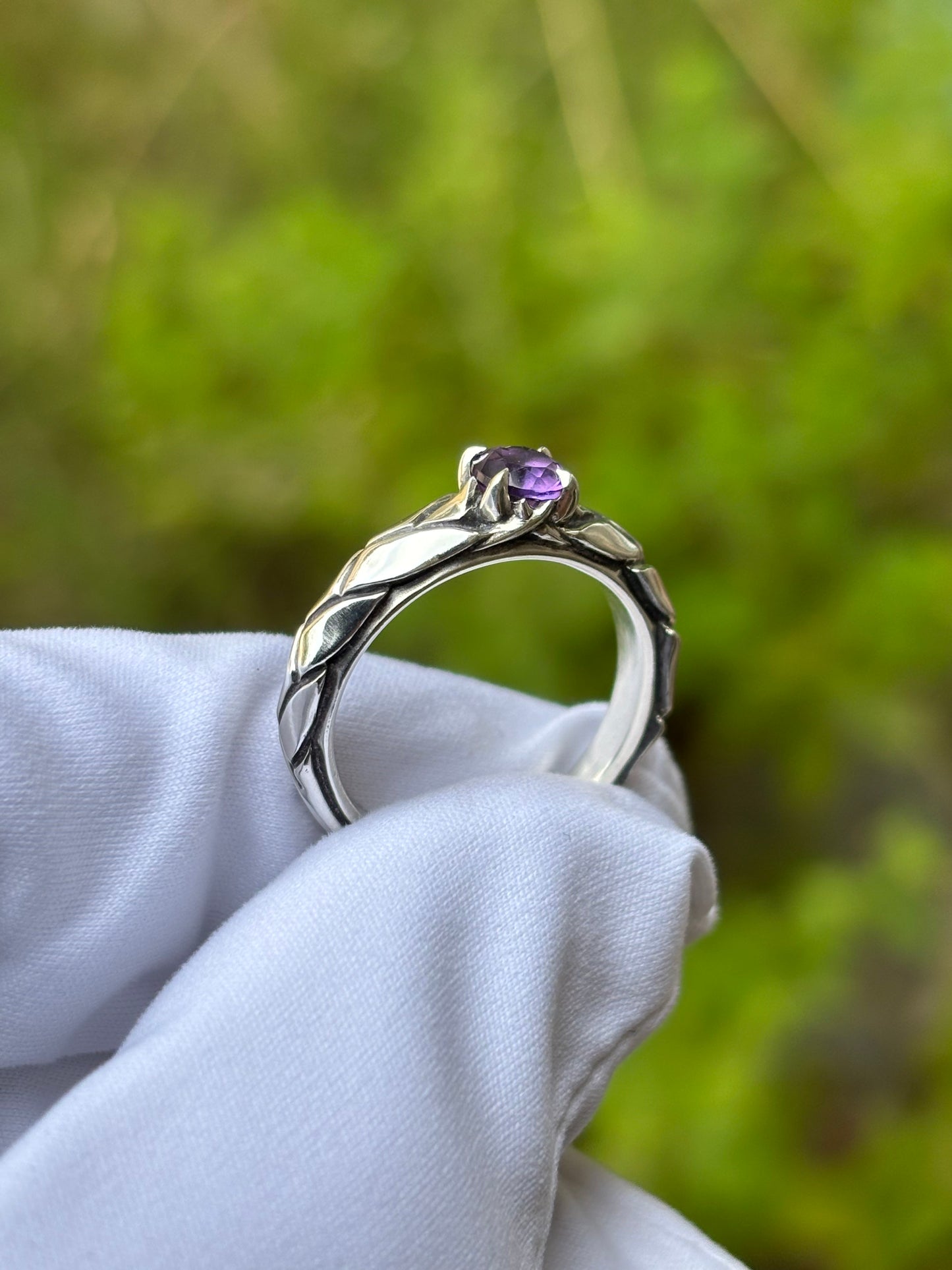 Amethyst Laurel Ring