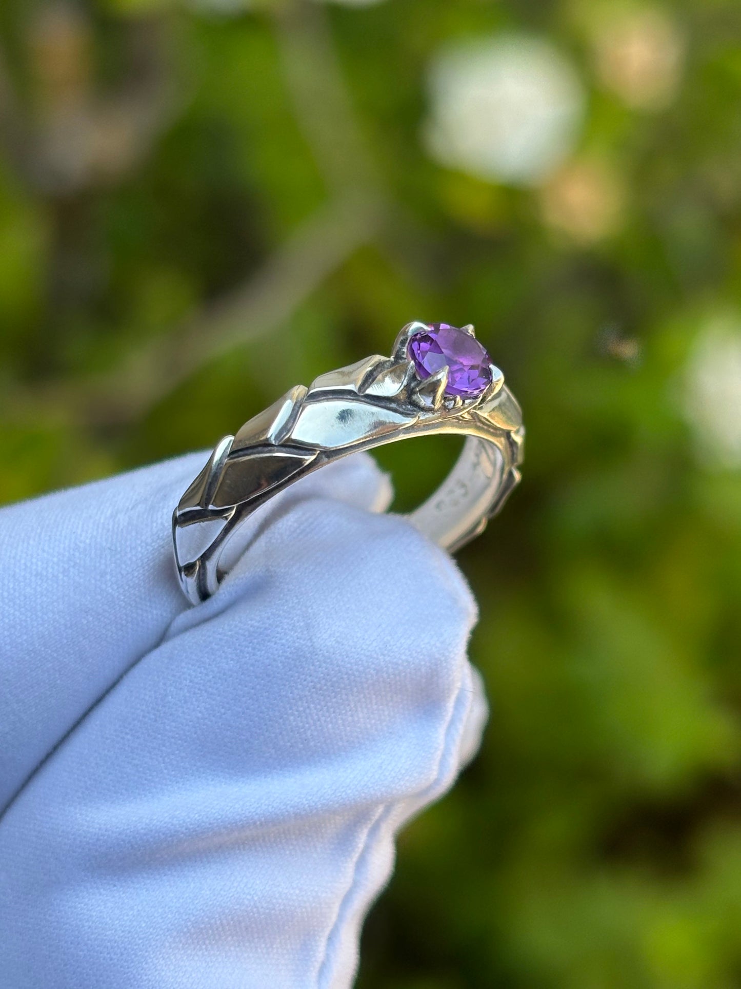 Amethyst Laurel Ring