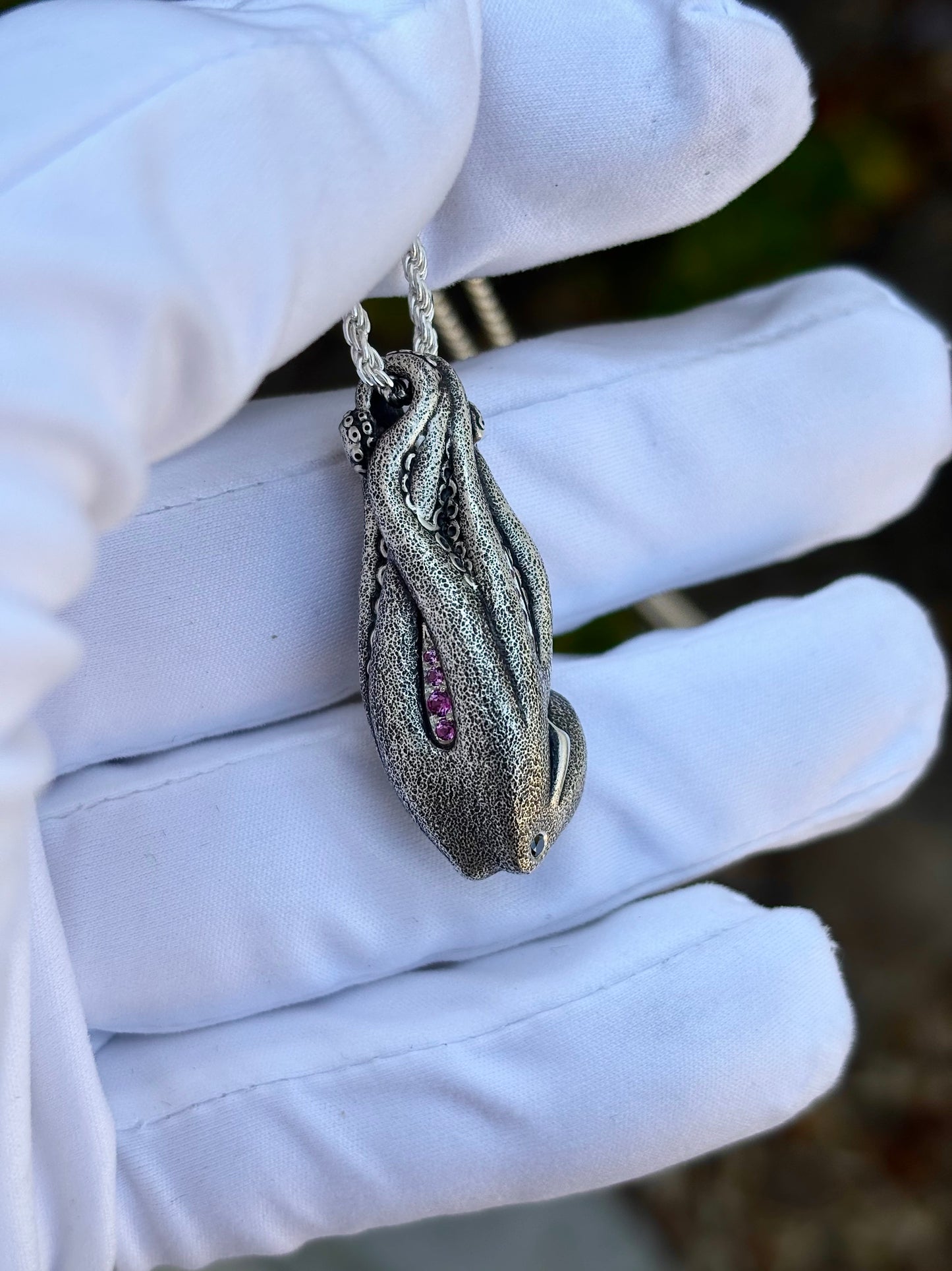 Rhodolite Octopus Necklace