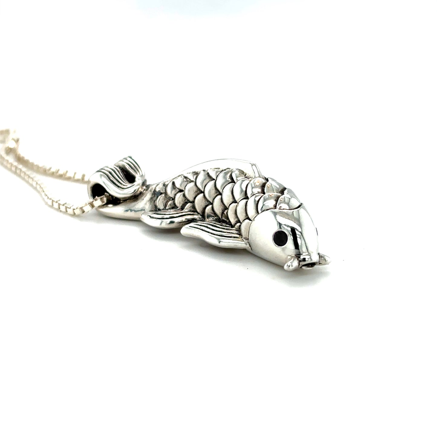 Black Diamond Dragon's Gate Koi Fish Necklace