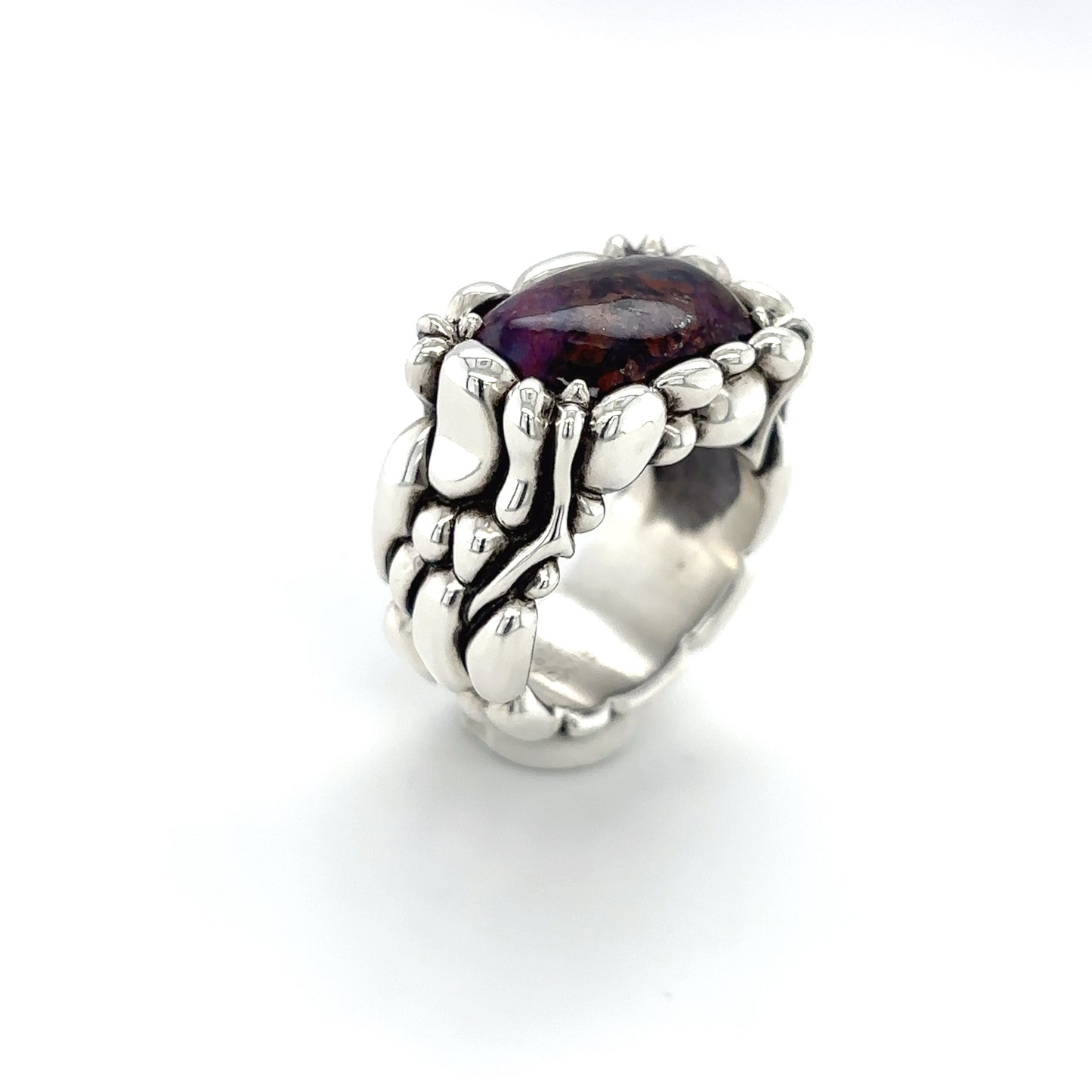 Sugilite Hand Carved Ring - Size 7.5